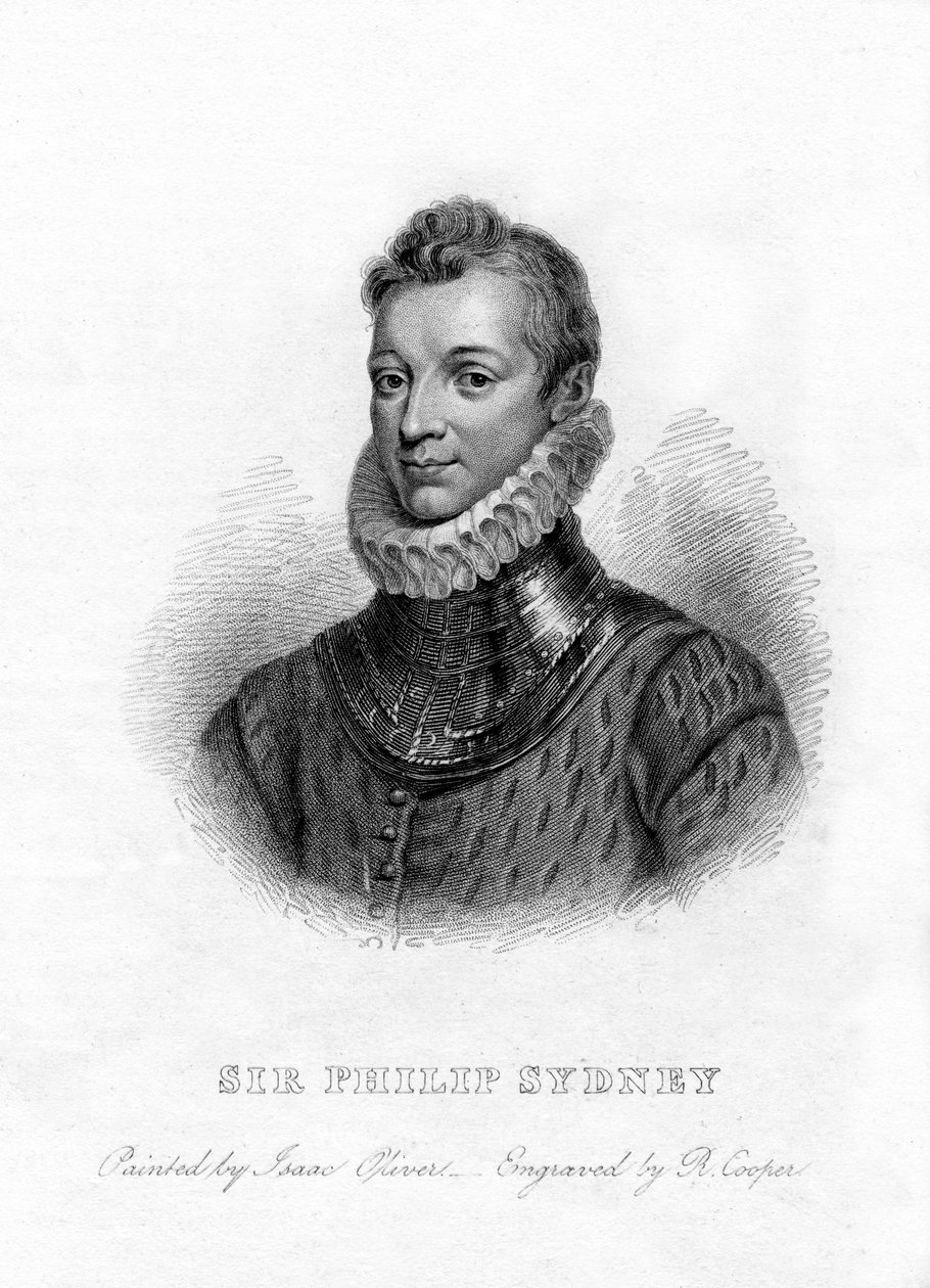 Sir Philip Sidney, engelsk poet, hovman och soldat, 1800-talet av R. Cooper