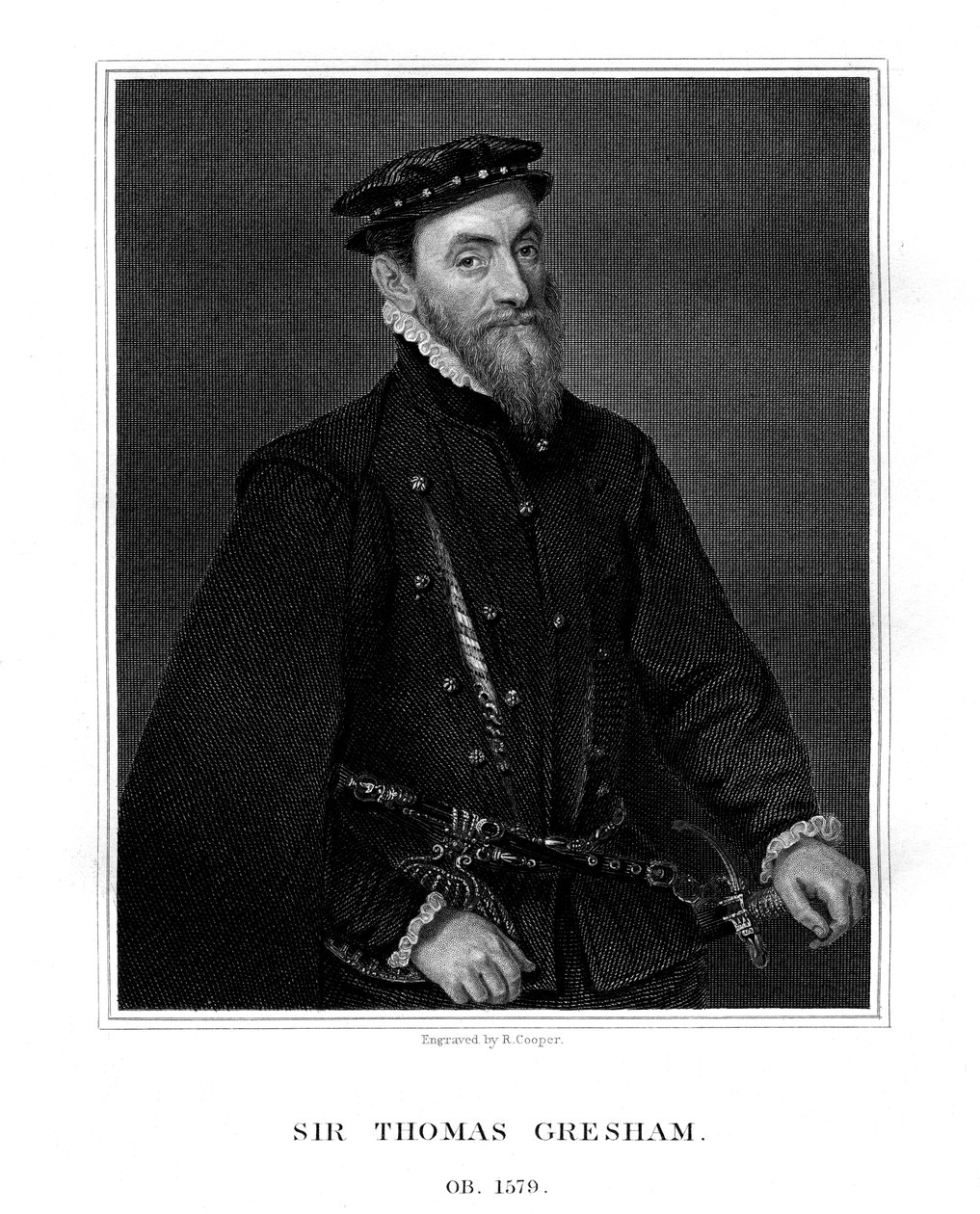 Sir Thomas Gresham, engelsk köpman och finansman, 1823. av R. Cooper