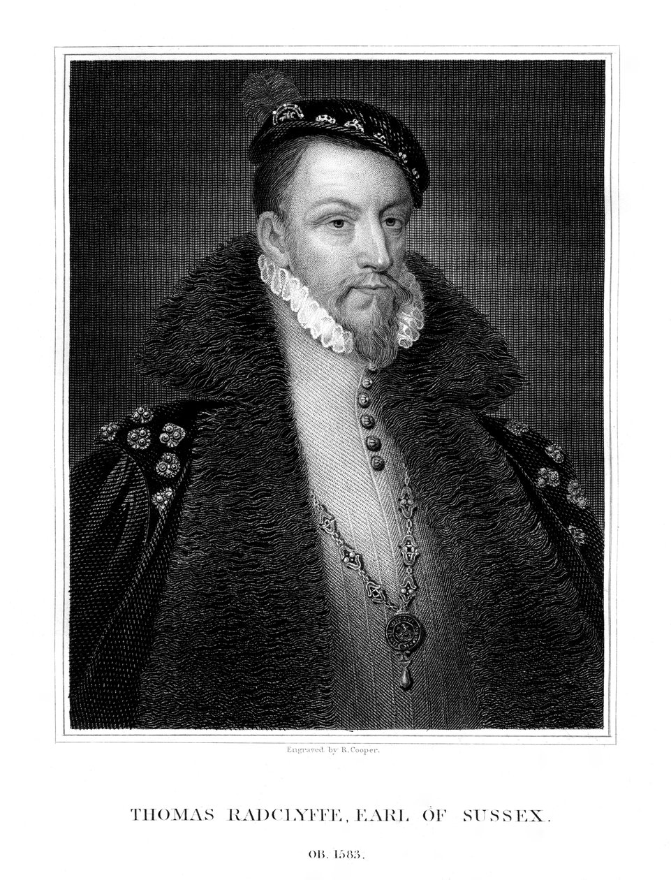Thomas Radclyffe, 3:e earl av Sussex, lordlöjtnant av Irland, 1823. av R. Cooper