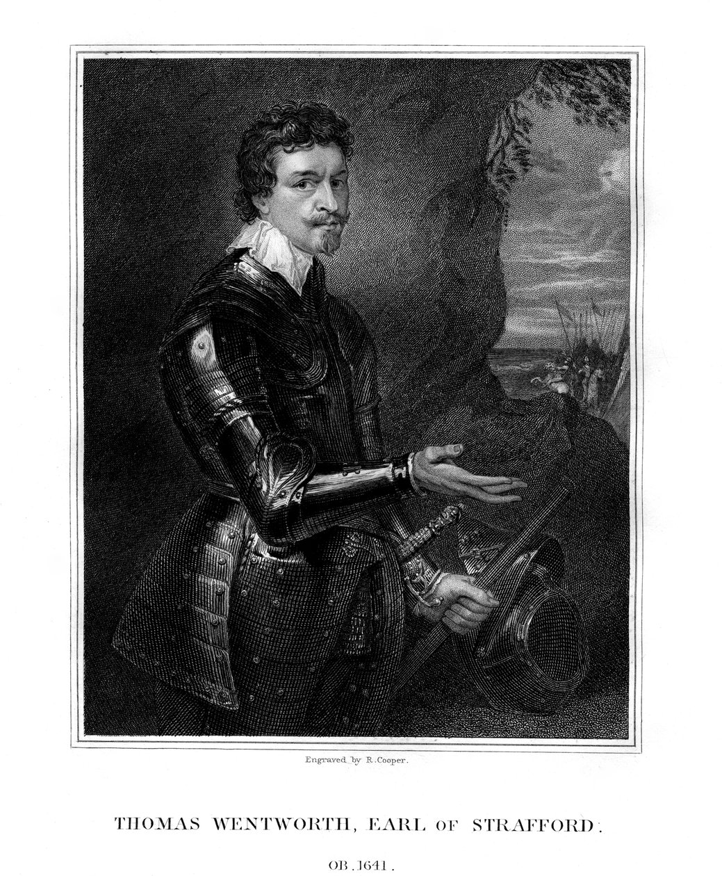 Thomas Wentworth, 1:e jarl av Strafford, engelsk statsman, 1823. av R. Cooper