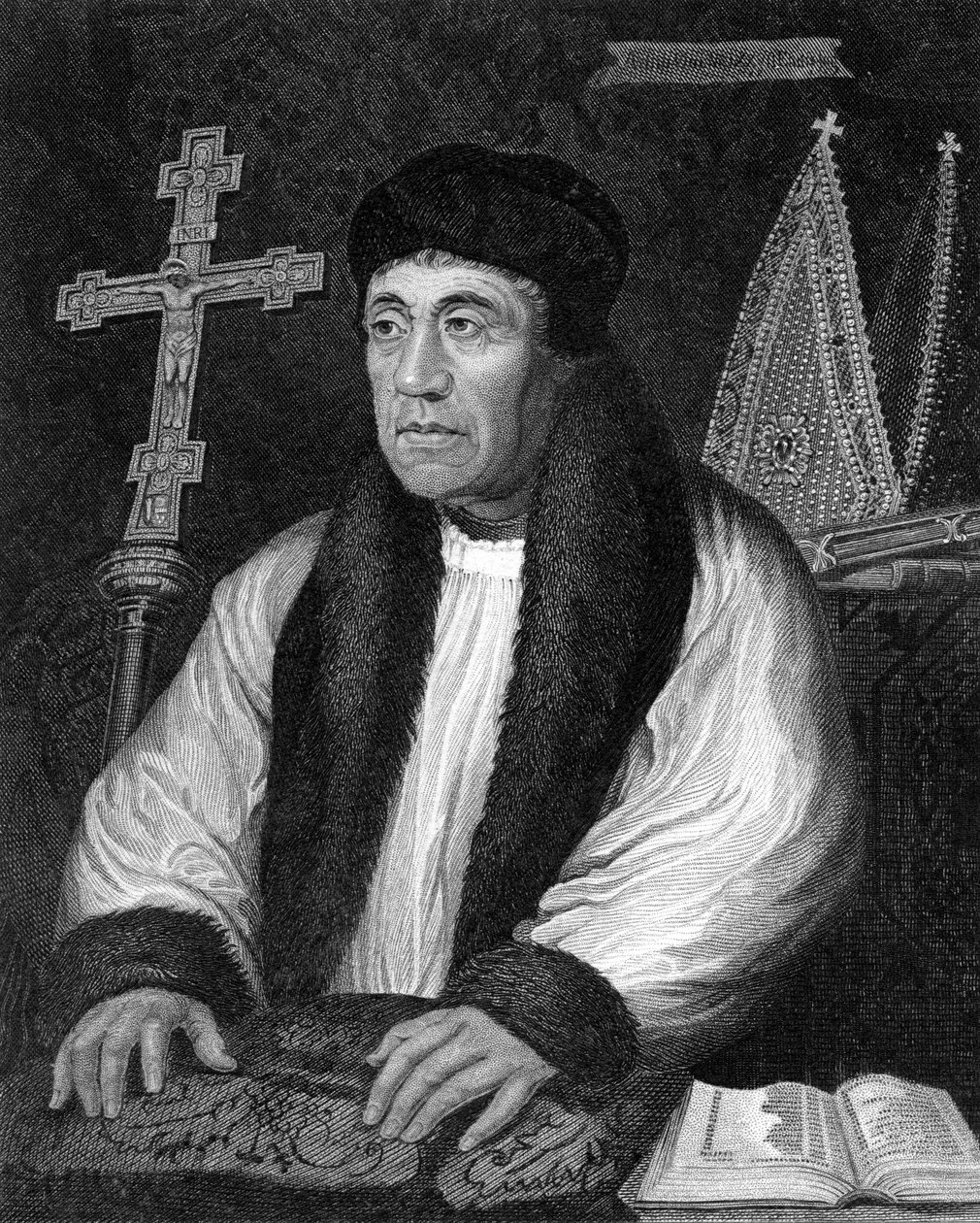 William Warham 1450-1532, ärkebiskop av Canterbury, 1824. av R. Cooper