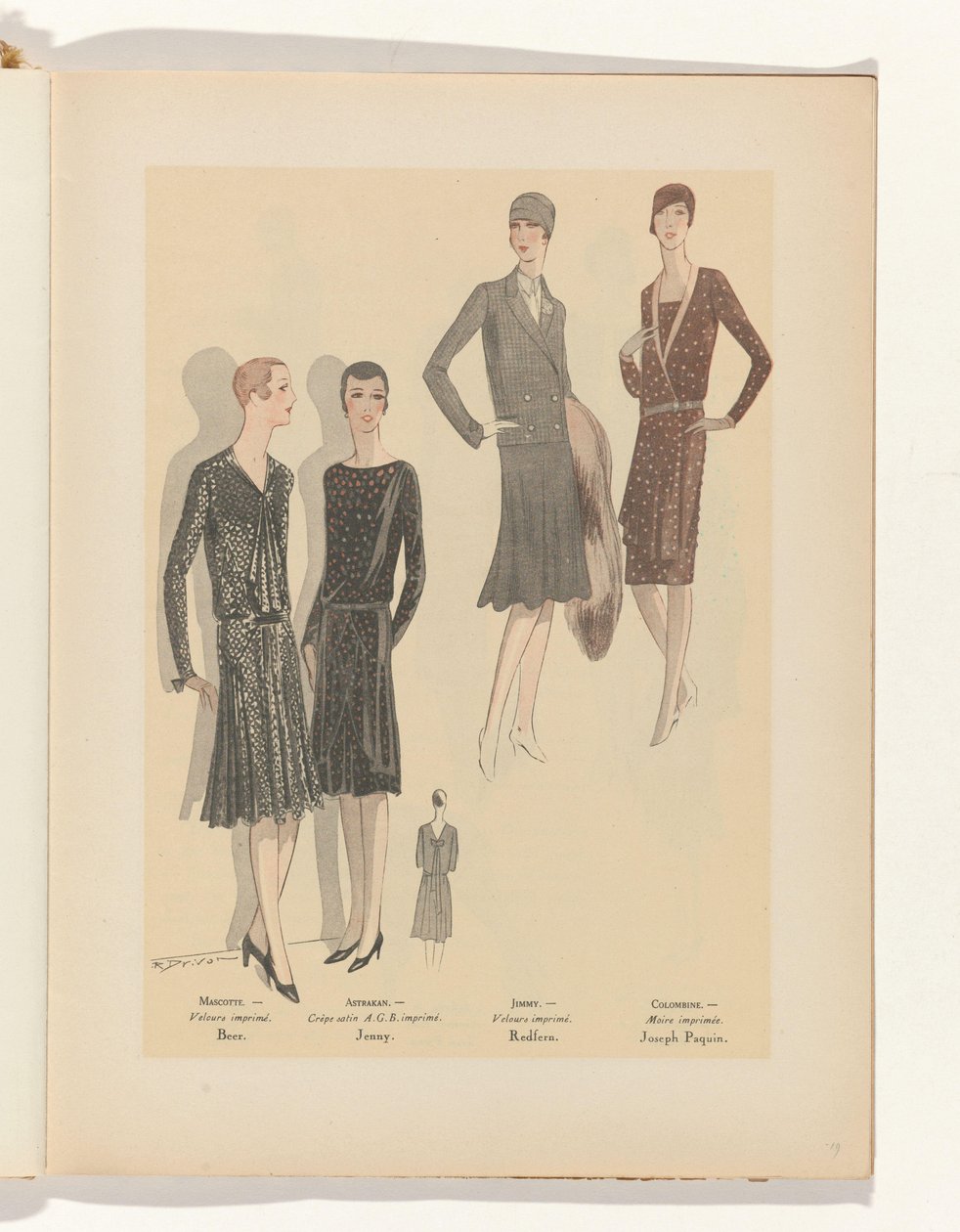 Konst - Smak - Skönhet, Broschyrer av feminin elegans, november 1928, nr 99, 9:e året, sid. 19 av R. Drivon
