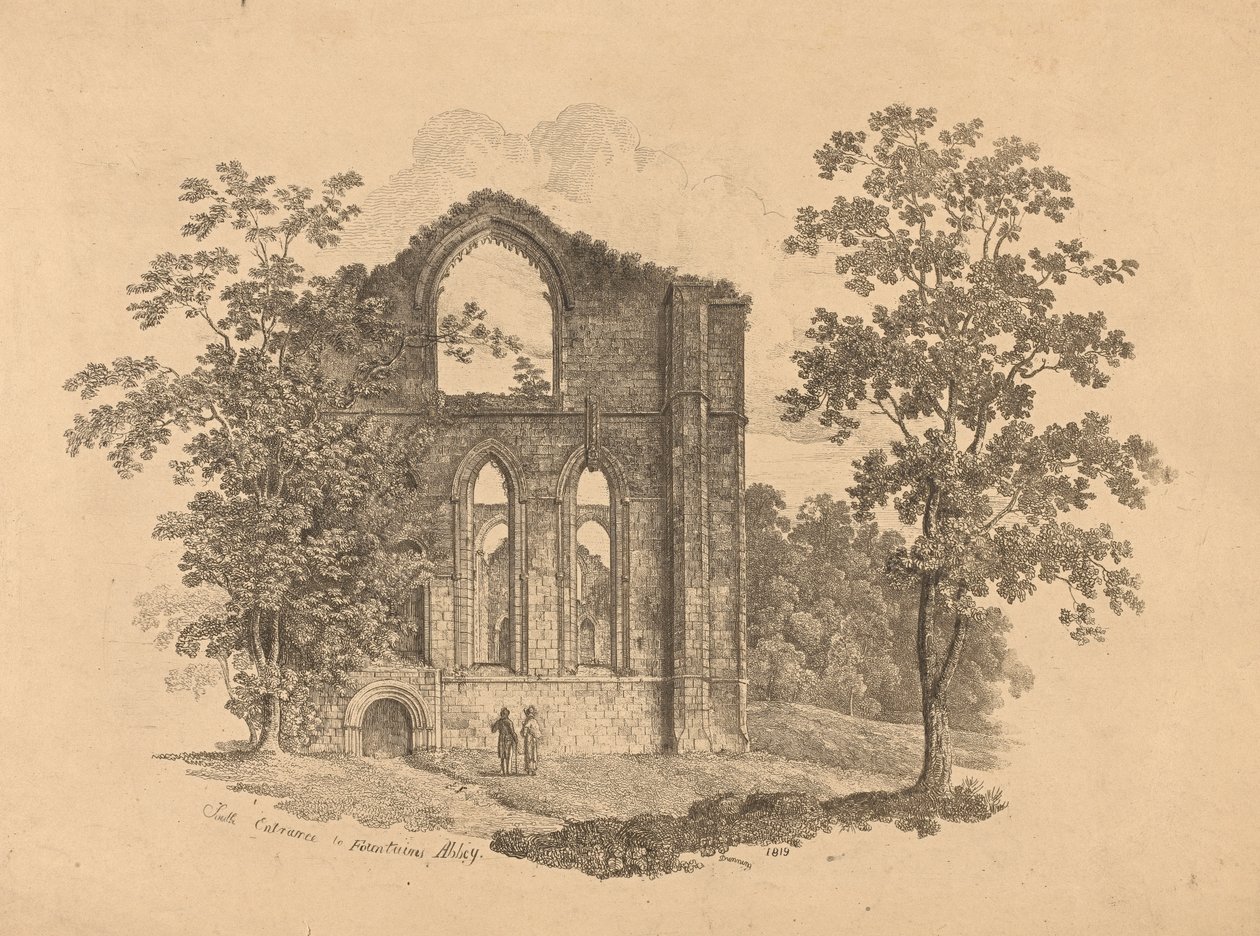 Södra ingången till Fountains Abbey av R. Dunning