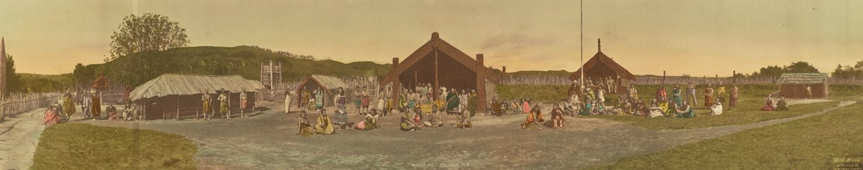 Maori Pa, Rotorua, Nya Zeeland av R. P. Moore