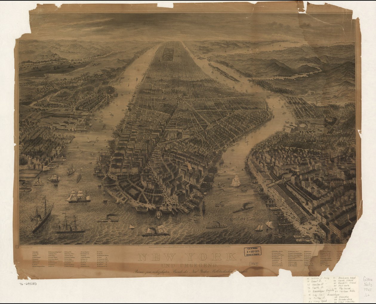 Prämie zum sechszehnten Bande des New Yorker Belletristischen [Jo]urnals. LC Panoramic maps (2nd ed.), 594.7 Tillgänglig även via Library of Congresss webbplats som en rasterbild. Indexeras för intressanta platser. LC-kopia ofullständig av R.; Peters Lexow