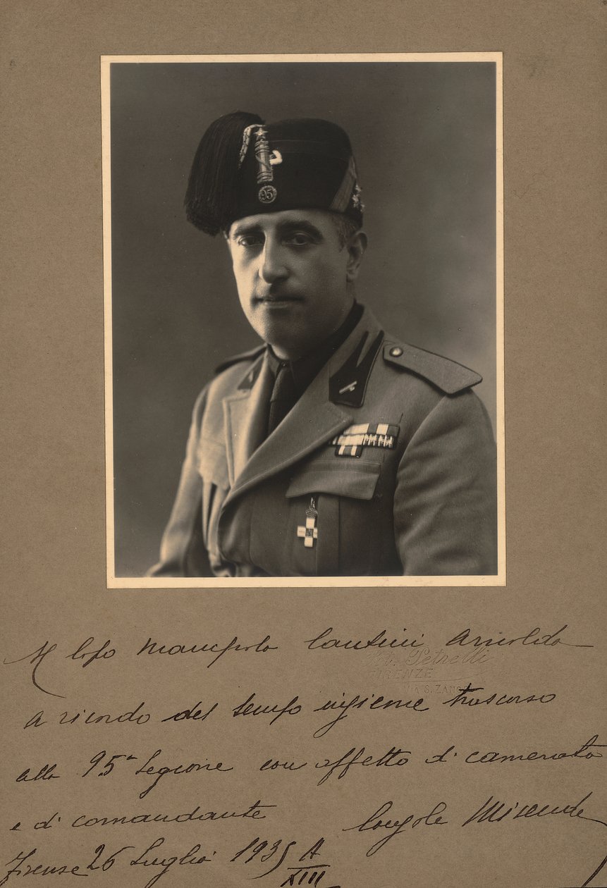 Album "MVSN- Blackshirts": Milisens konsol i uniform, 07/1935 (s/v foto) av R. Petrelli