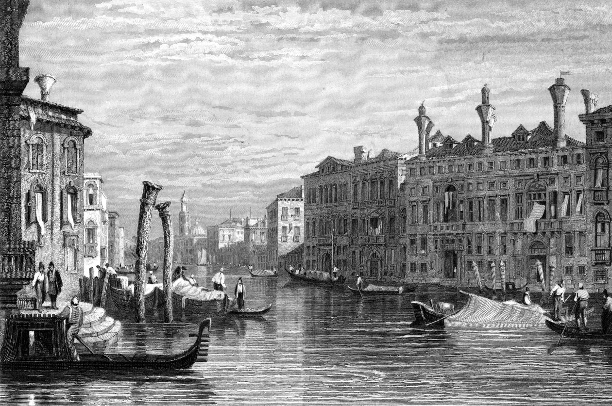 Mocenigo-palatset, Venedig, 1800-talet. av R. Wallis
