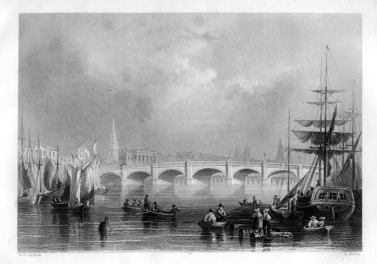 Bron och Broomielaw Quay, Glasgow, Skottland, 1886 av R. Wallis