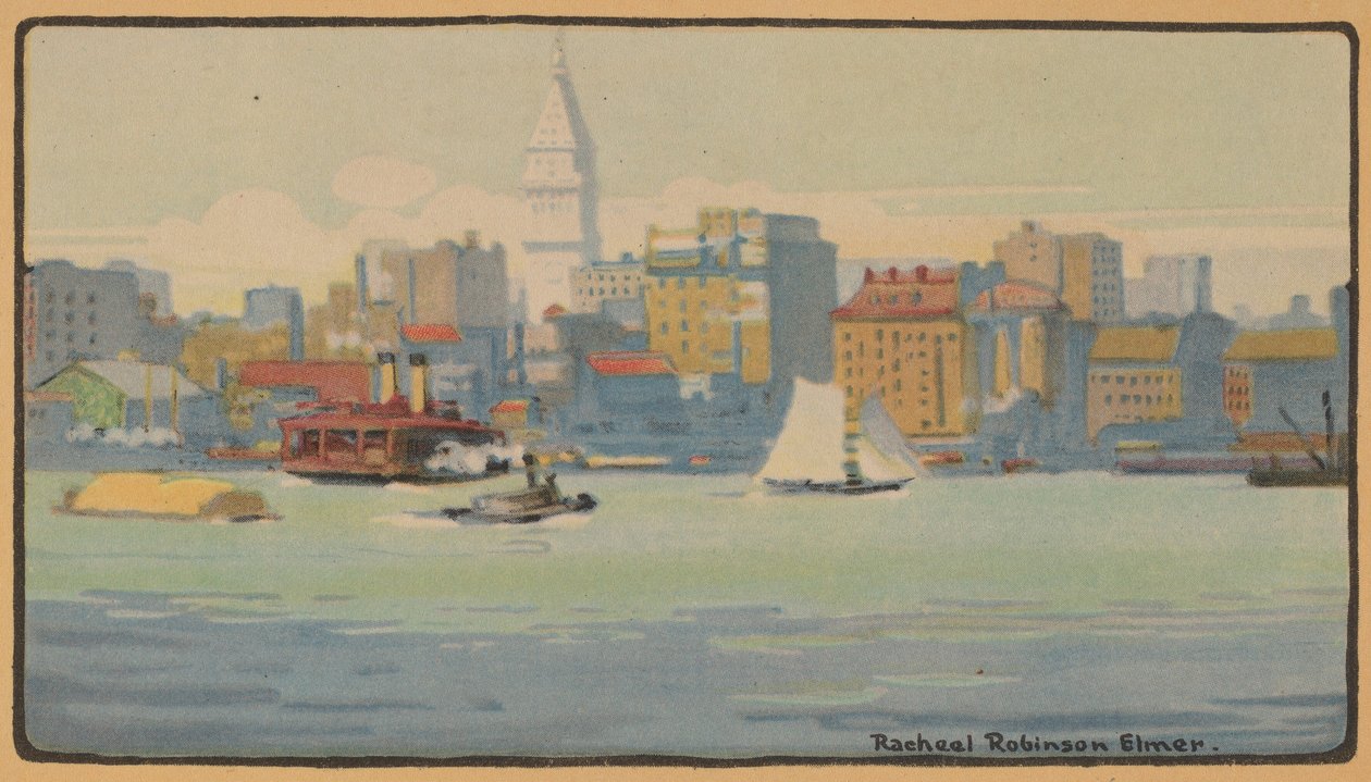 New York från 34th Street Ferry, 1914. av Rachael Robinson Elmer