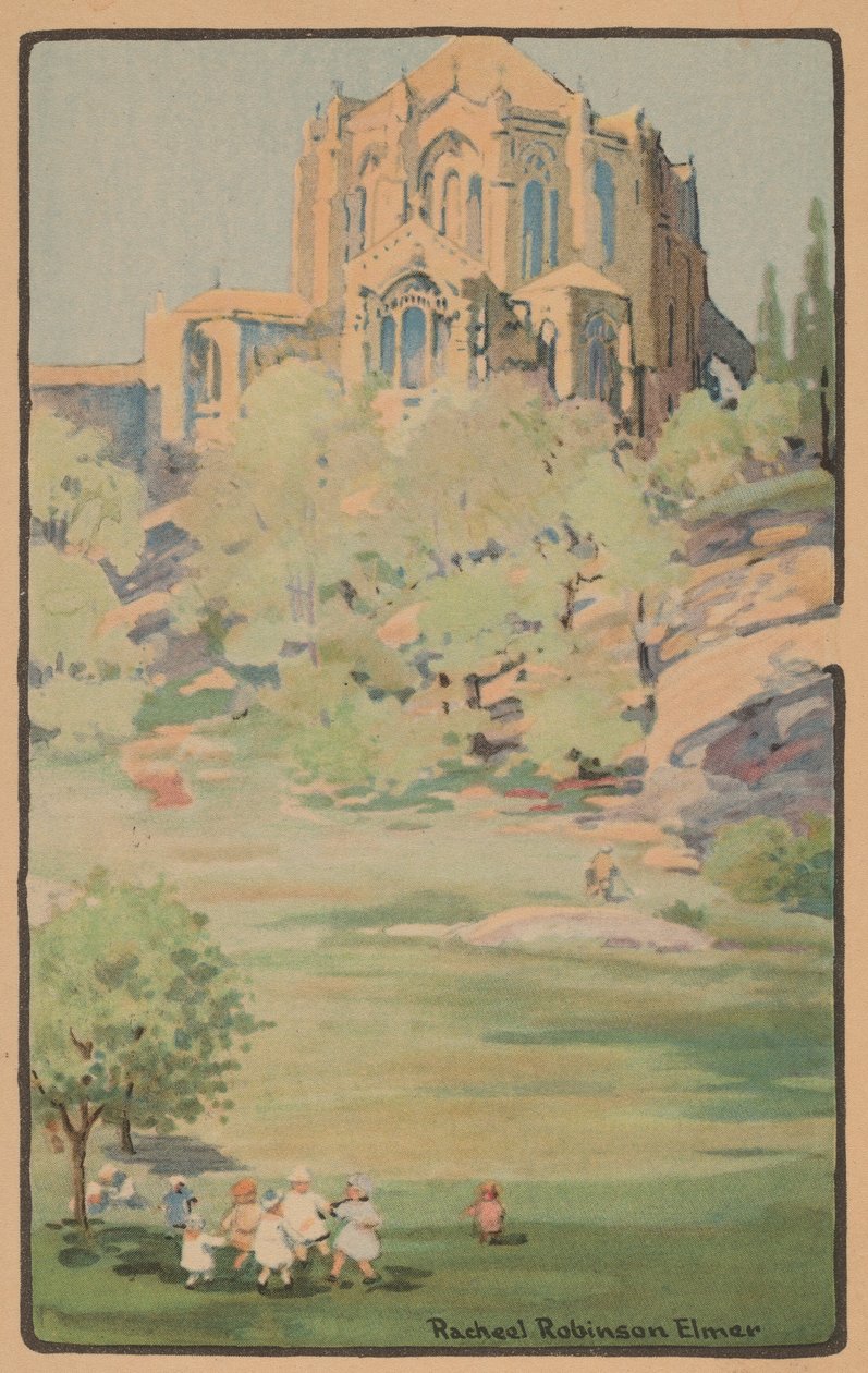 St. John the Divine-katedralen från Morningside Park, 1914. av Rachael Robinson Elmer