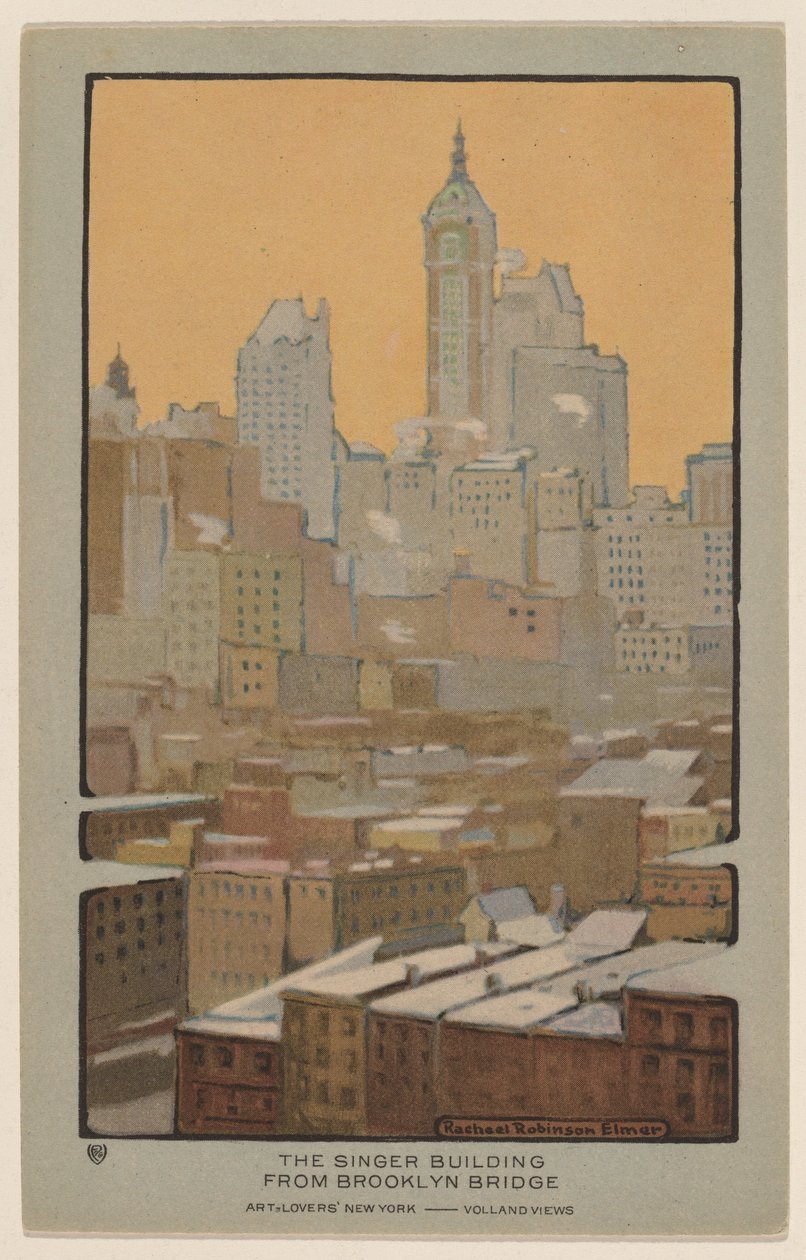 Singer Building från Brooklyn Bridge av Rachael Robinson Elmer