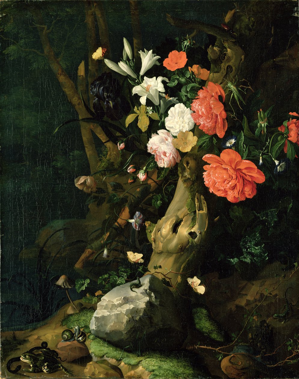 Still Life of Flowers on Woodland Ground, c.1690  av Rachel Ruysch