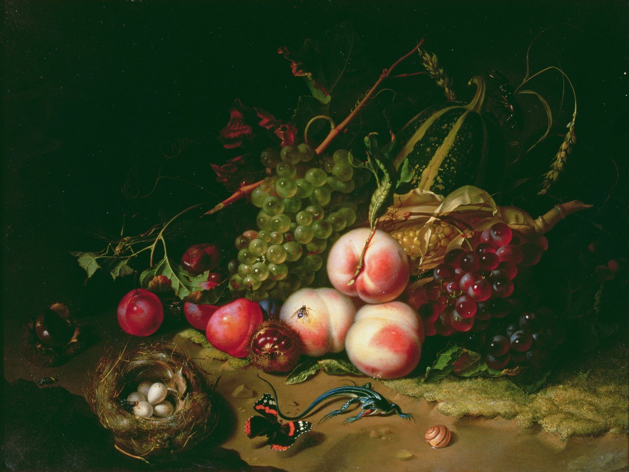 Stilleben med frukt (panel) av Rachel Ruysch