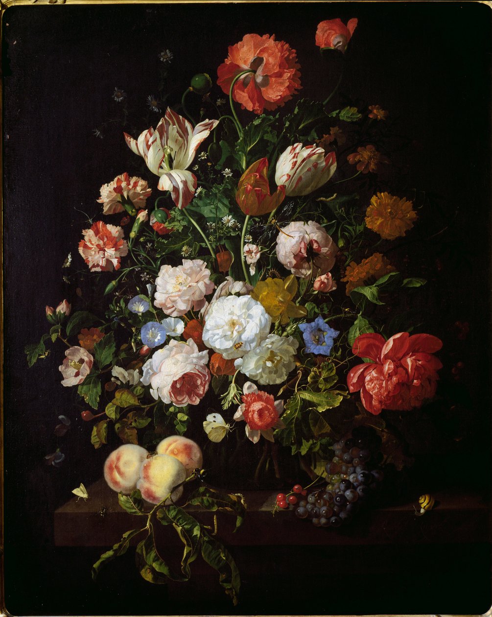 Stilleben (olja på duk av Rachel Ruysch