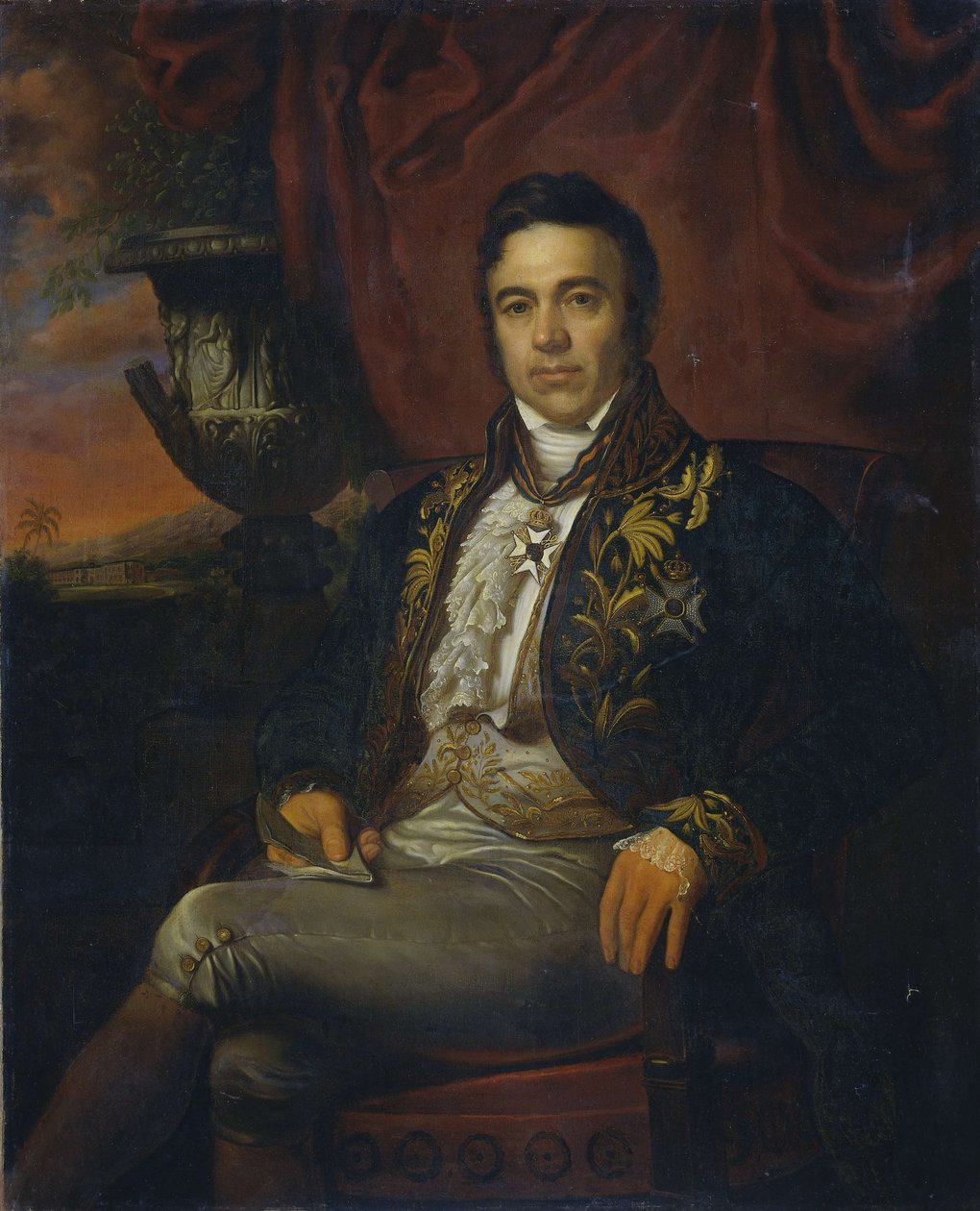 Porträtt av Jean Chrétien Baud (1789-1859) av Raden Saleh