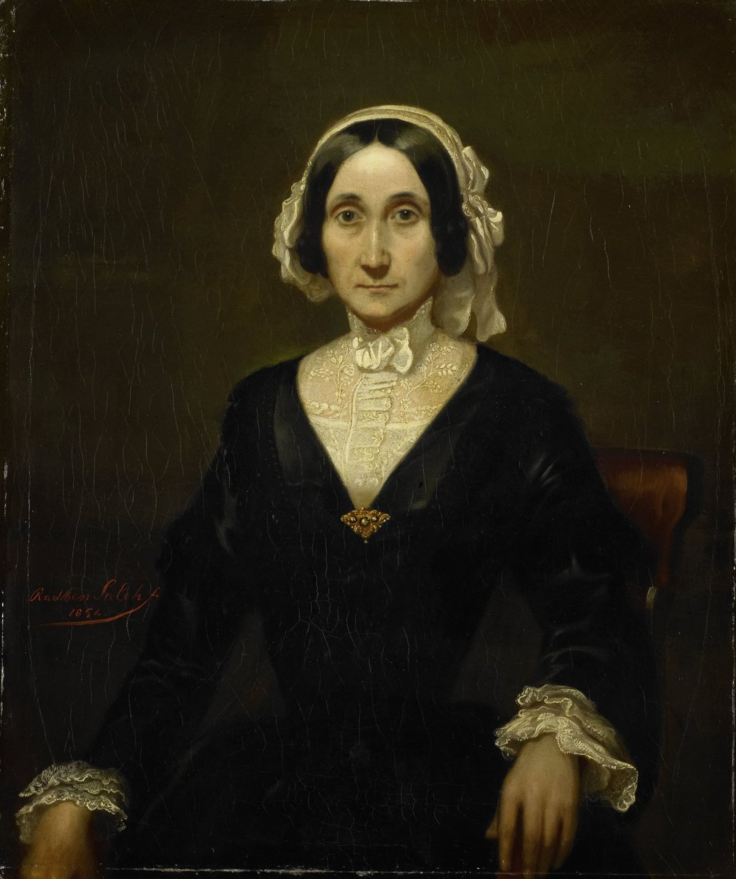 Porträtt av Mrs. W.J.S. van Alphen, friherrinnan van Reede van Oudtshoorn av Raden Sarief Bastaman Saleh