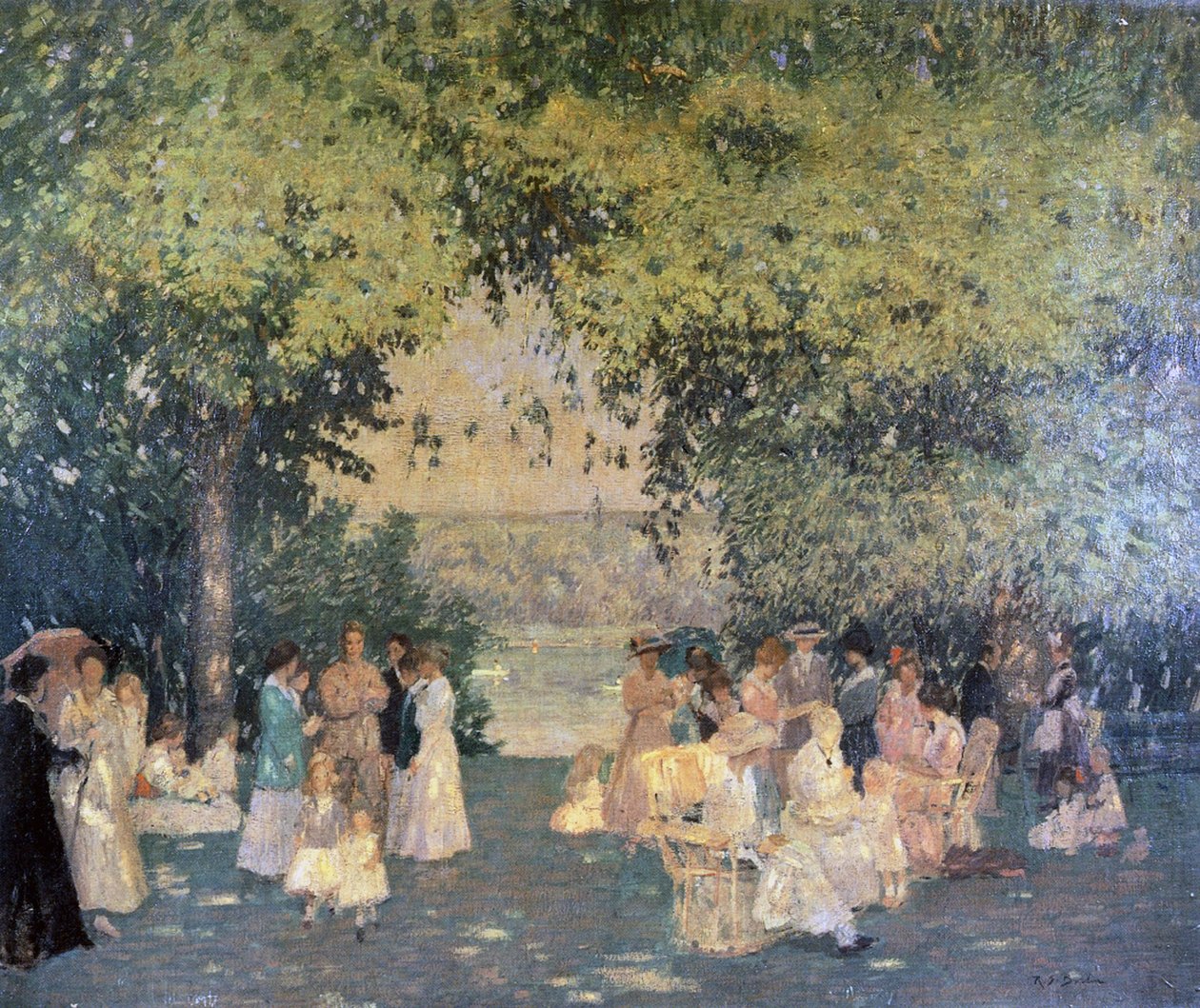 A Summer Gathering, 1920 olja på duk av Rae Sloan Bredin