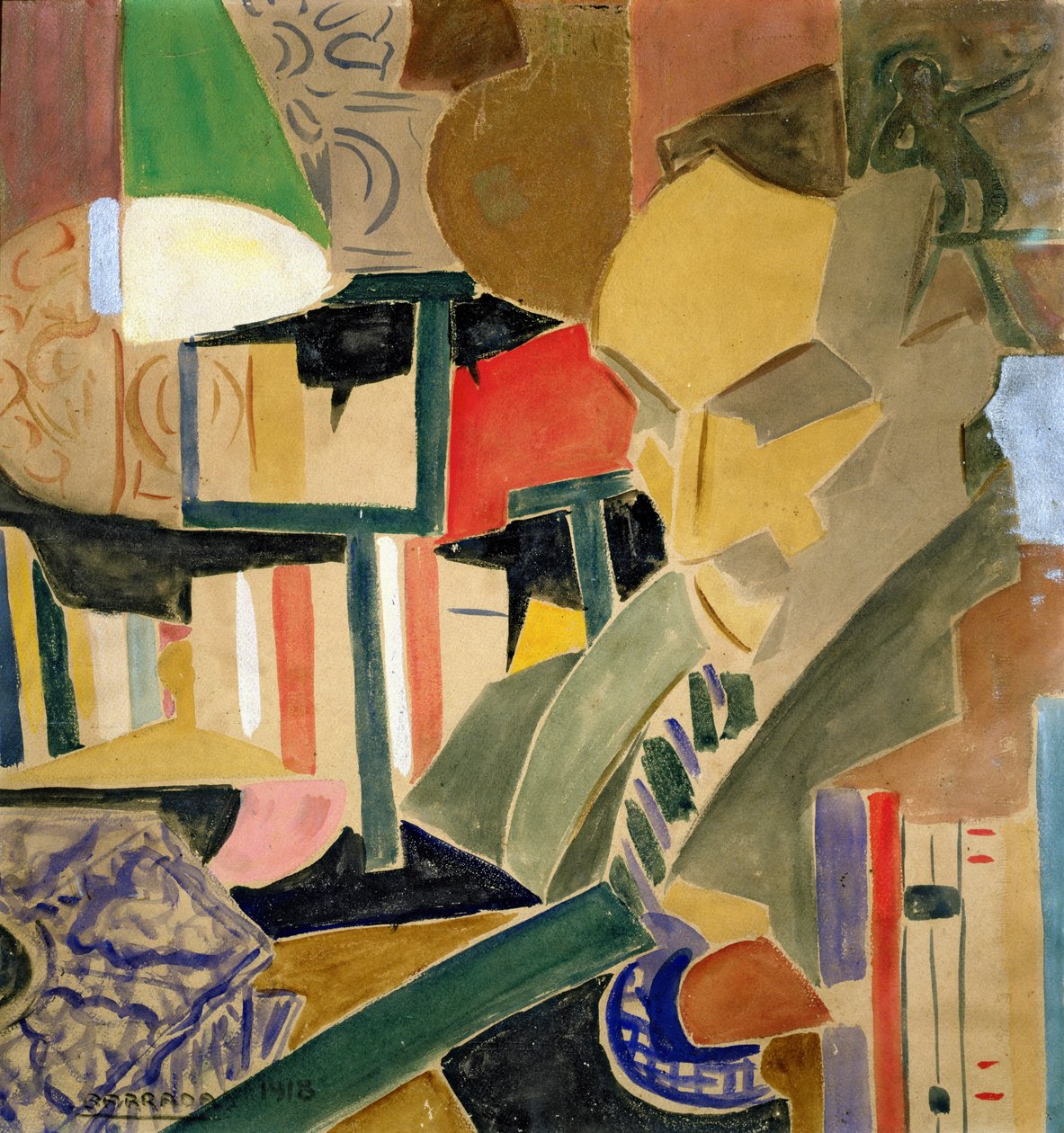 Porträtt av Joan Salvat-Papasseit (1894-1924) 1918 av Rafael Perez Barradas