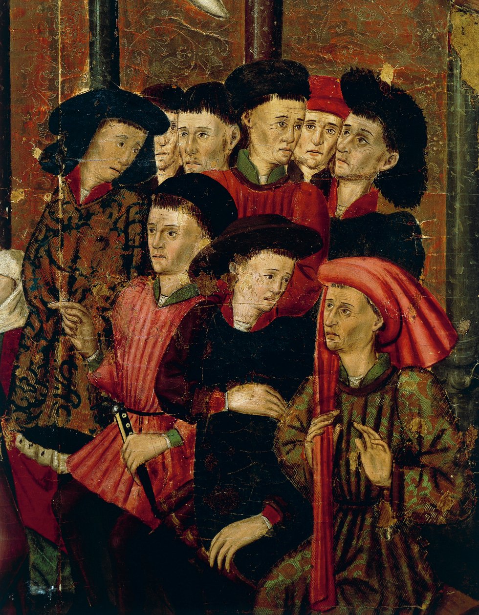 Predikning, detalj från San Bernardino altartavla, av Joan Figuera och Tomas Rafael (verksam under andra hälften av 1500-talet), tempera på panel, 399x253 cm. Detalj. av Rafael & Figuera Joan (active c.1454 1477) Tomas