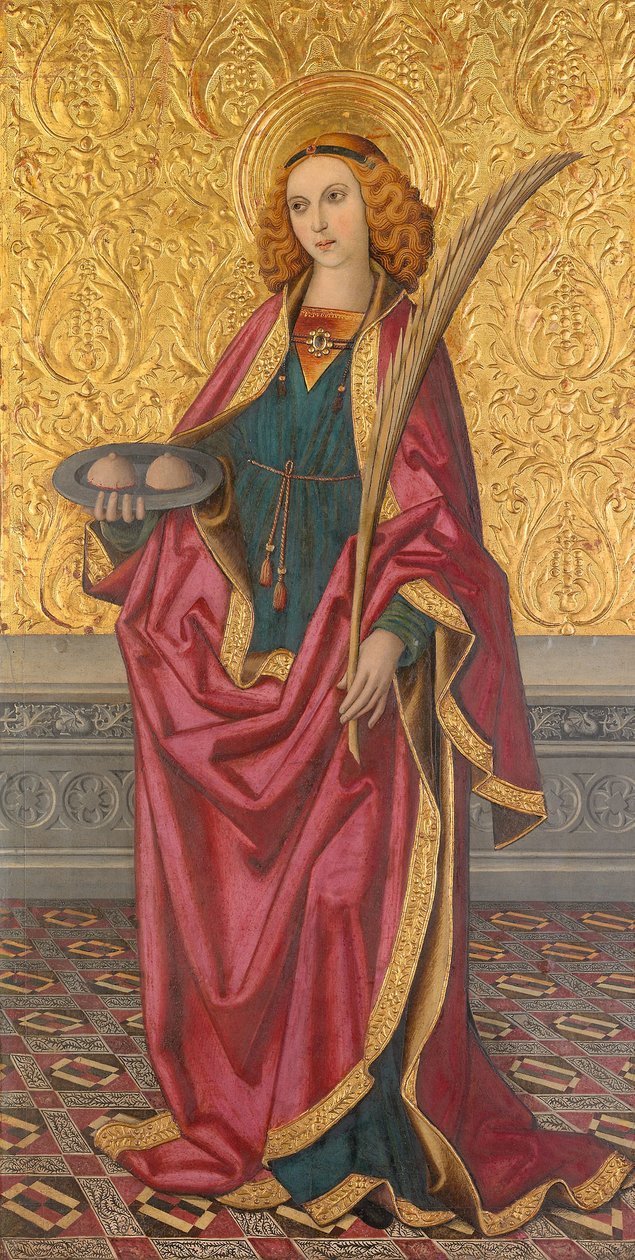 Saint Agatha, ca 1500 (olja och guld på pannå) av Rafael Vergós
