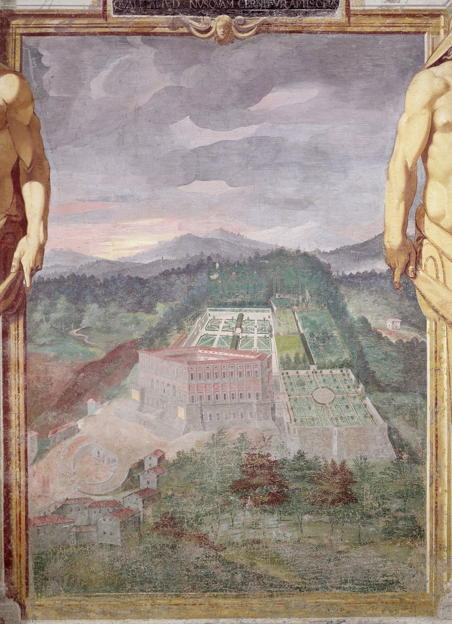 Villa di Caprarola, från Villa Lantes loggia, 1568 av Raffaellino da Reggio