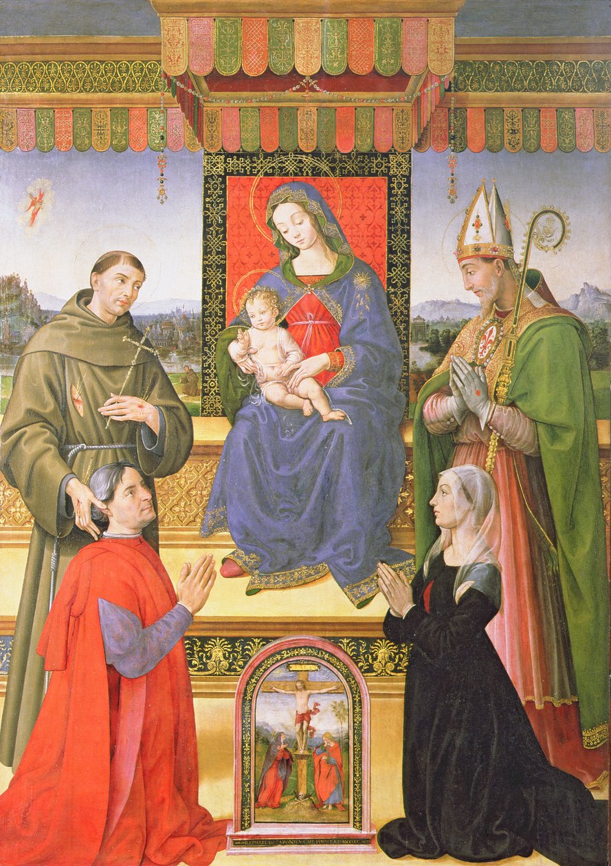 Madonna och barn med heliga av Raffaellino del Garbo