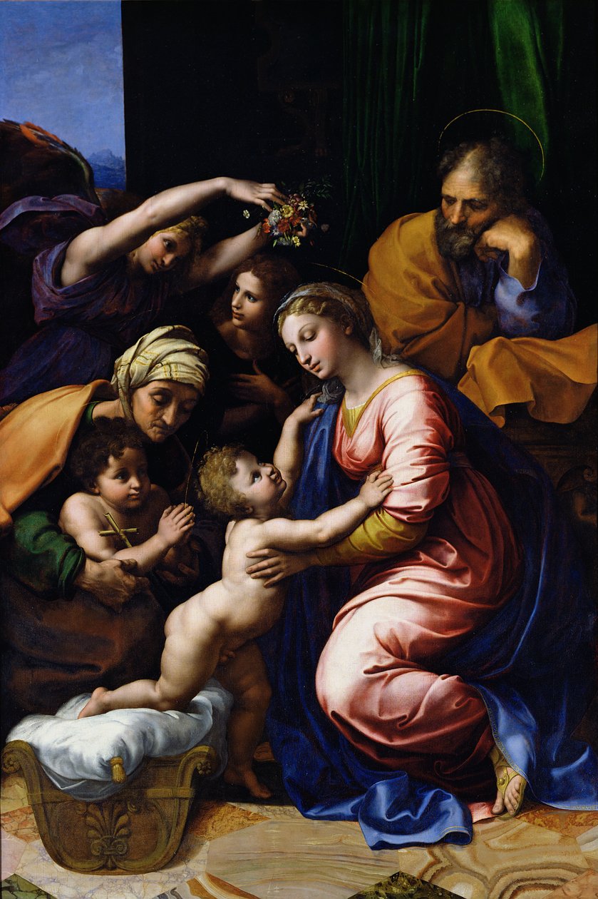 Helig familj (känd som Grande Famille of Francois I), 1518 av Raffaello Sanzio Raphael