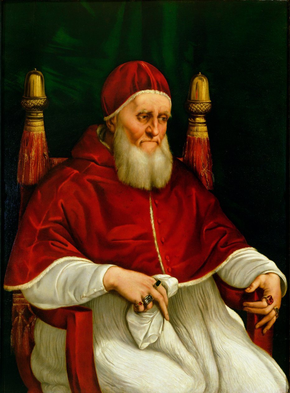 Porträtt av påven Julius II (1443-1513) c.1512 av Raffaello Sanzio Raphael