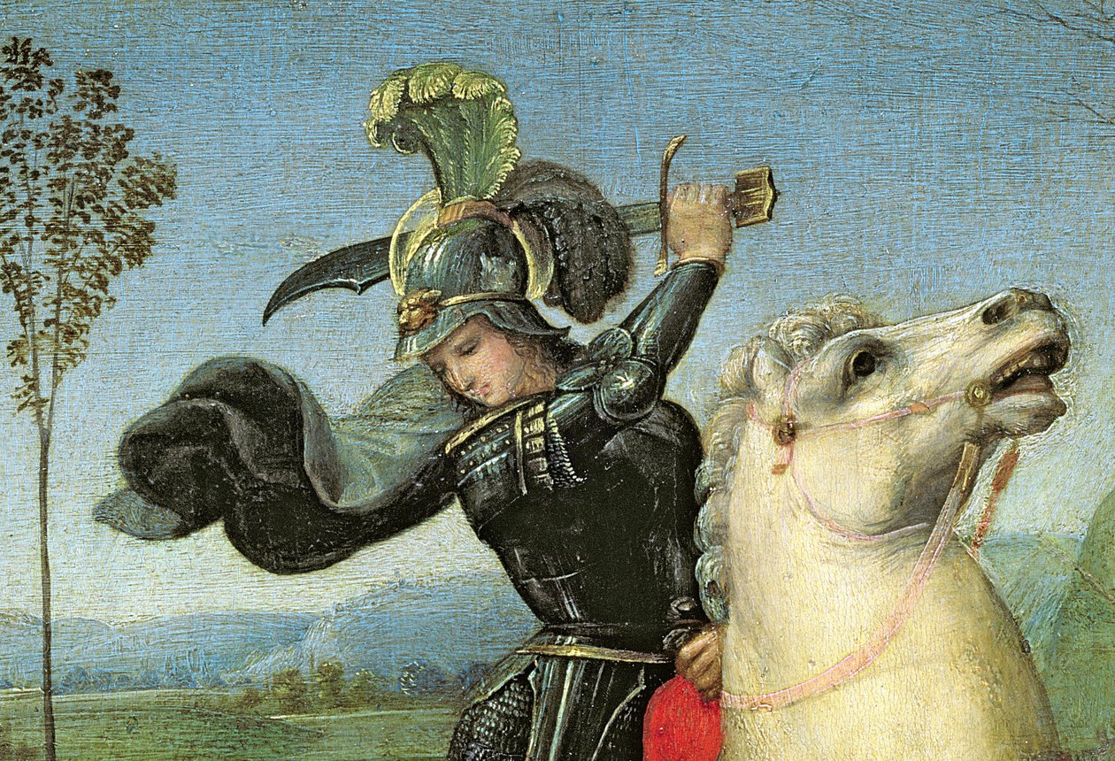 St. George Struggling with the Dragon, ca. 1503-05 (detaljer fra 15971) Sverige av Raffaello Sanzio Raphael