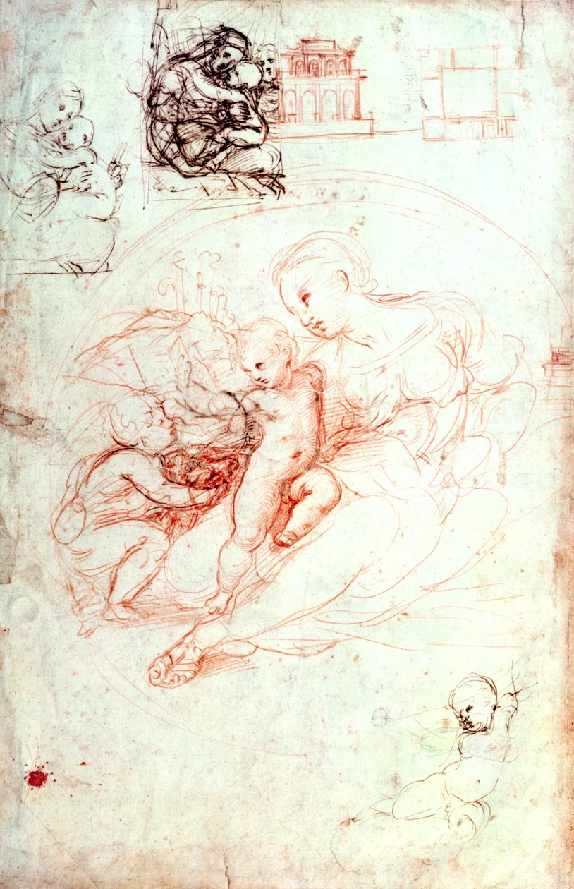 Studie för Alba Madonna, c.1508-09 av Raffaello Sanzio Raphael