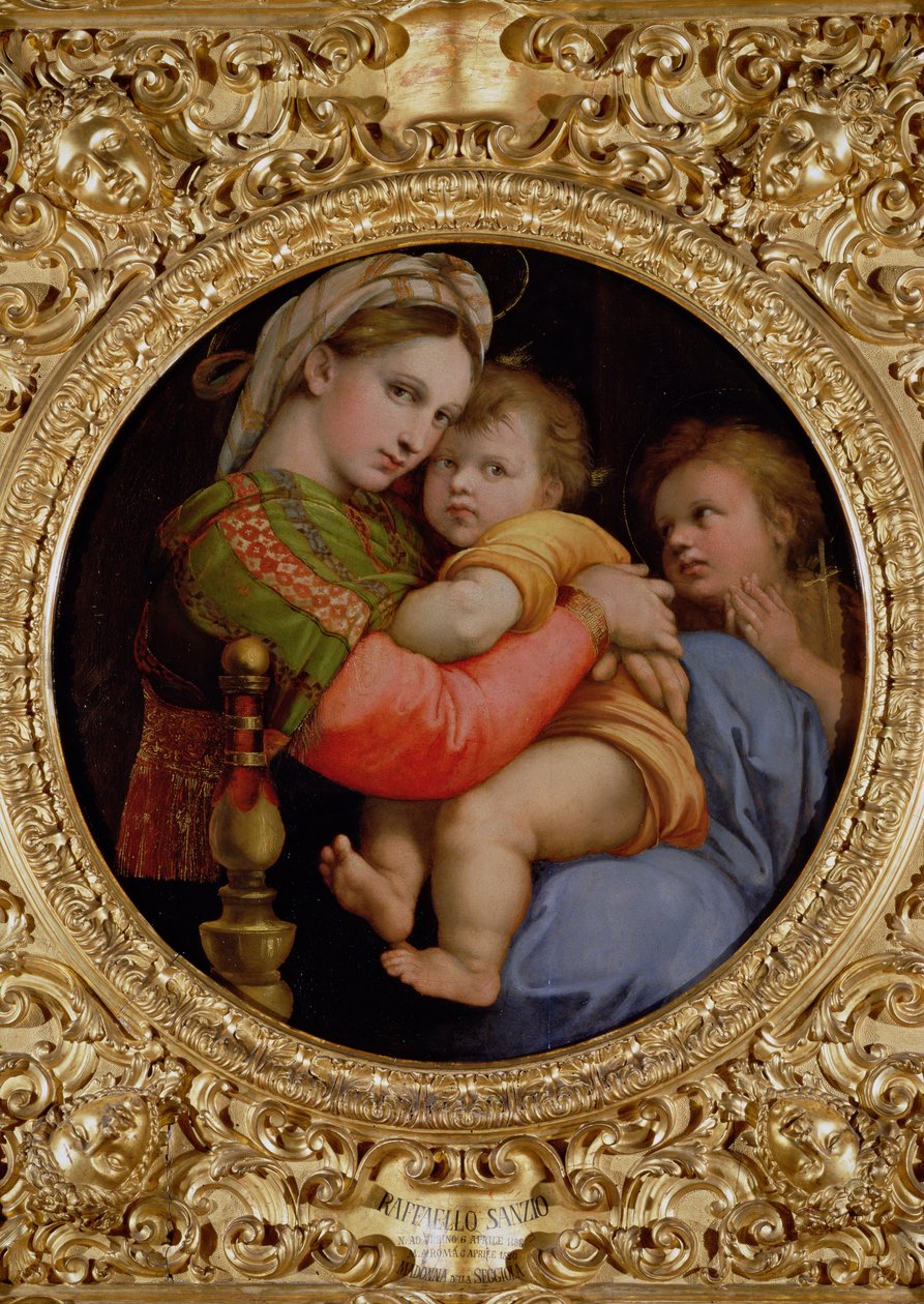 Madonna wa Mwenyekiti alicheka av Raffaello Sanzio Raphael
