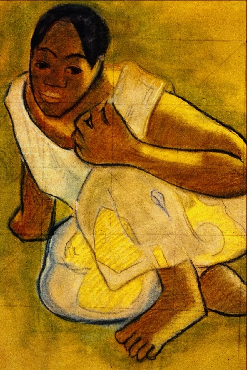 Crouching Tahitian Girl av Paul Gauguin