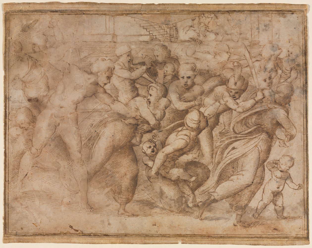 Kopia av Rafaels massaker på de oskyldiga, efter 1510. av Raffaello Sanzio Raphael