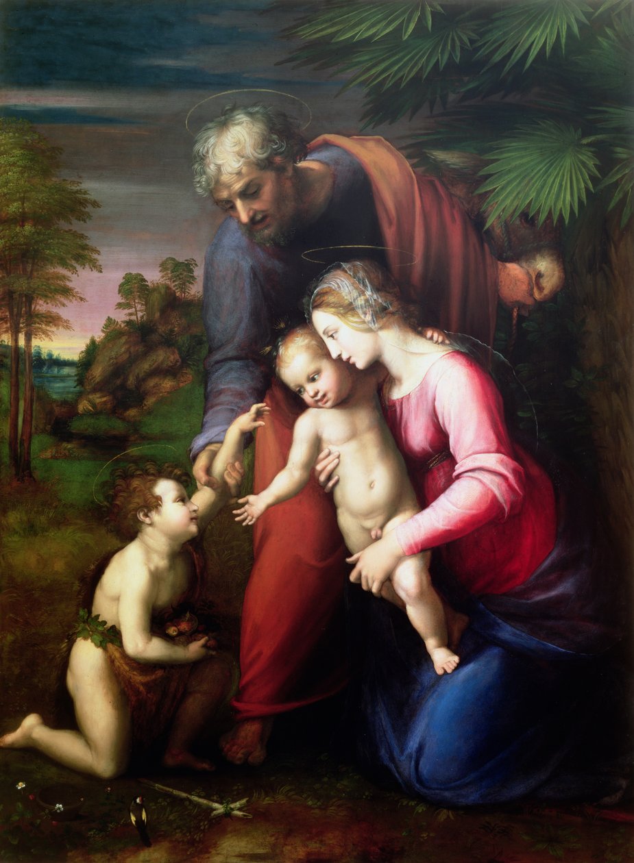 Helig familj med Johannes Döparen, 151314 av Raffaello Sanzio Raphael