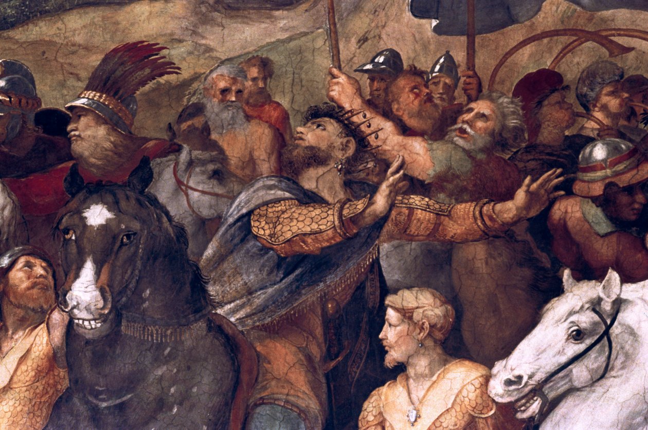 Påven Leo I, Repulsing Attila, detalj, 1511-14 av Raffaello Sanzio Raphael