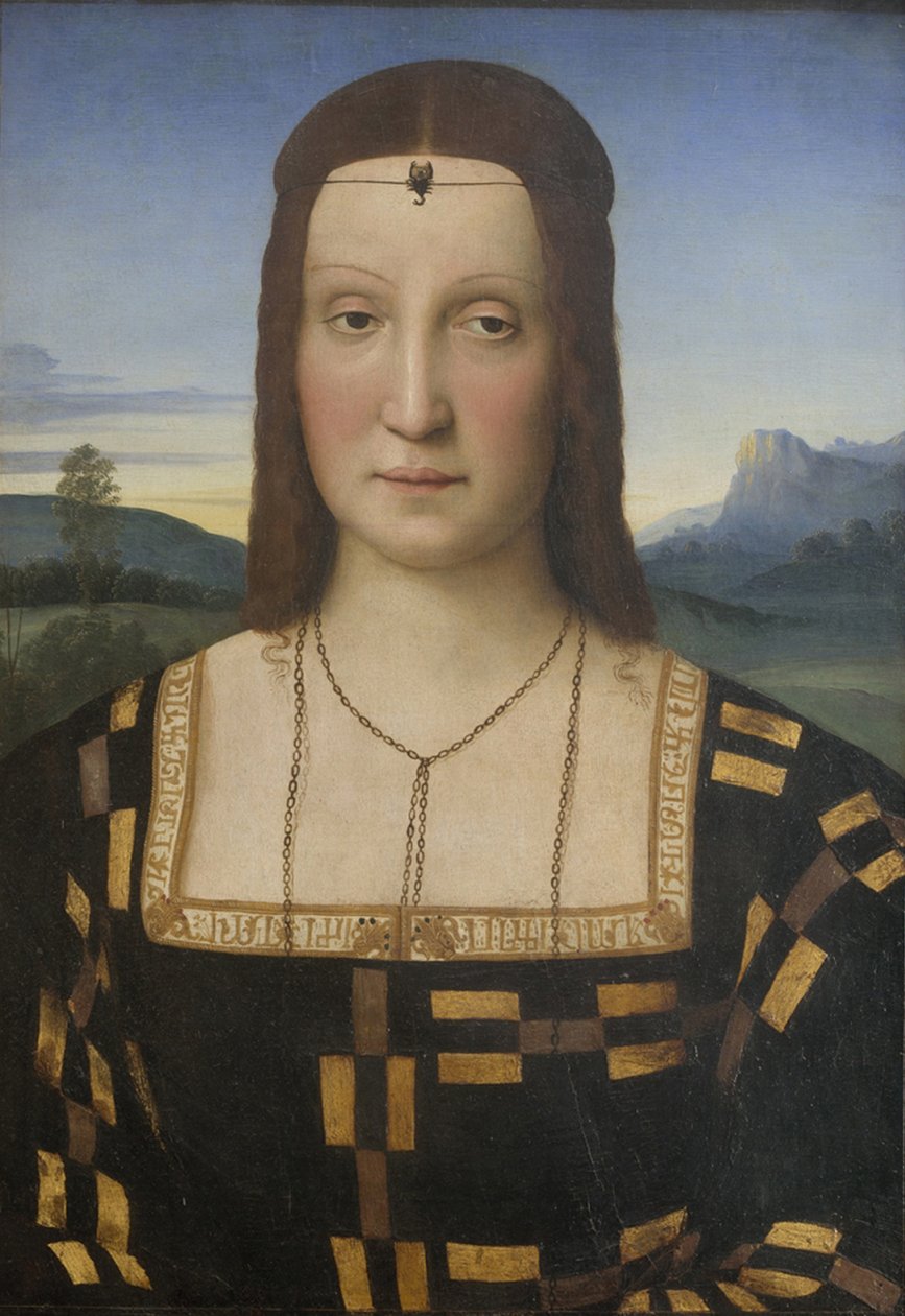 Porträtt av Elisabetta Gonzaga 1471-1526 av Raffaello Sanzio Raphael