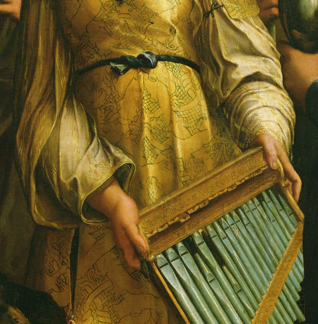 S:ta Cecilia omgiven av St. Paulus, St. Johannes evangelisten, St. Augustinus och Maria Magdalena, ca 1513 (detalj av 182507) av Raffaello Sanzio Raphael
