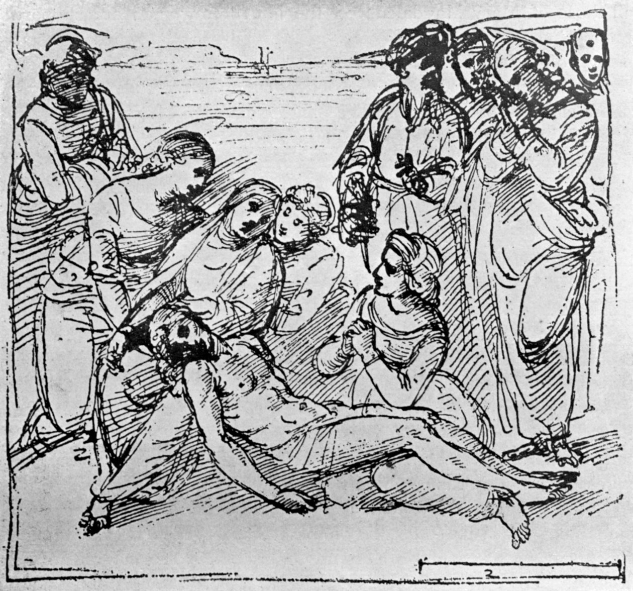 Studie för Gravläggningen, 1913. av Raffaello Sanzio Raphael