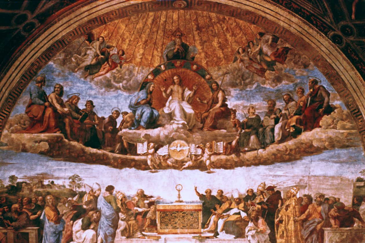 Disputationen om det heliga sakramentet, 1508-1509 av Raffaello Sanzio Raphael