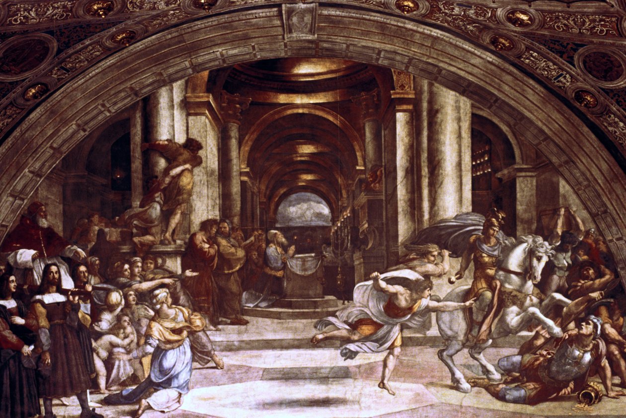 Utvisningen av Heliodorus från templet, 1512-1514 av Raffaello Sanzio Raphael
