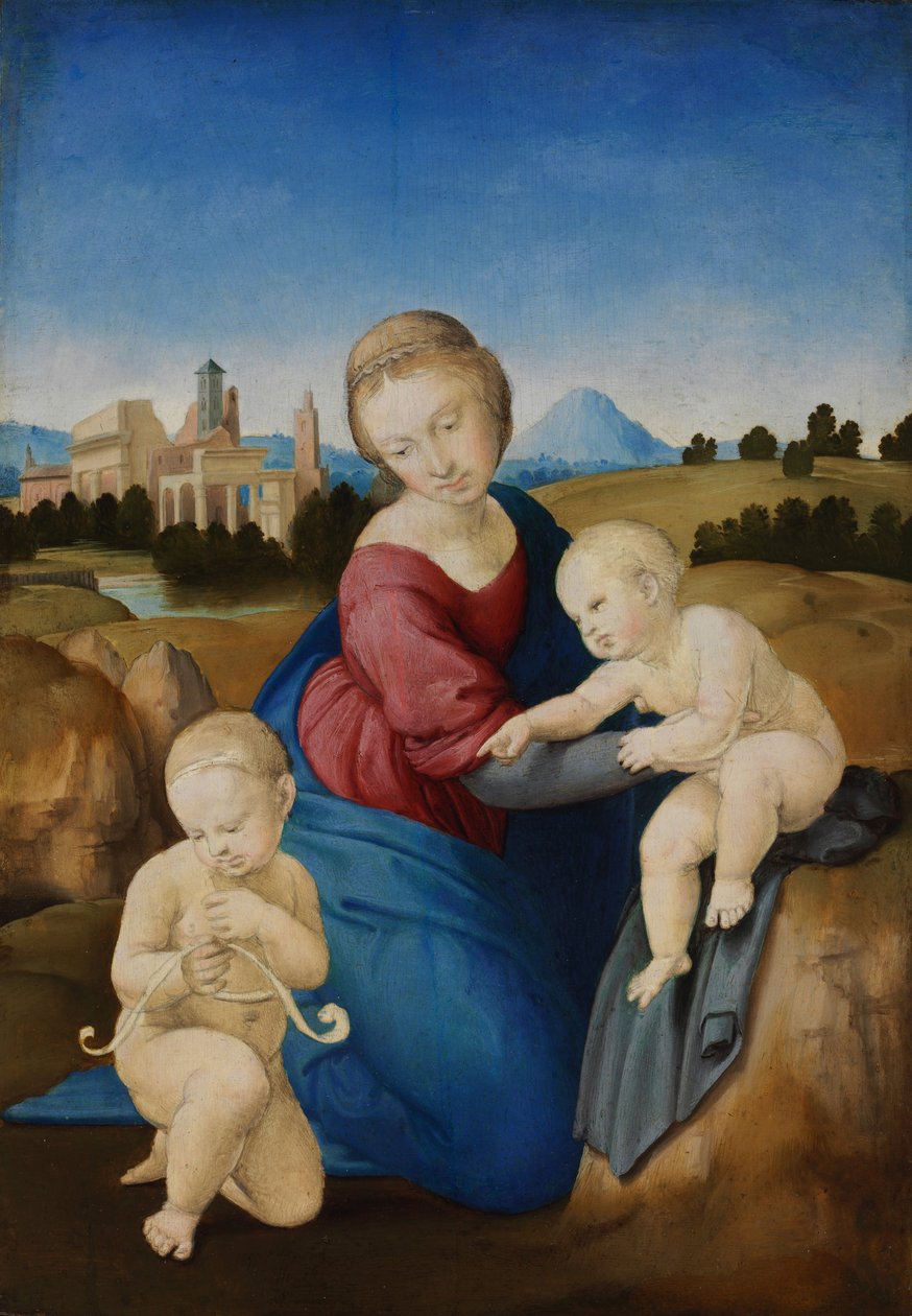 Madonnan och barnet med spädbarnsbaptisten Esterházy Madonna av Raffaello Sanzio Raphael