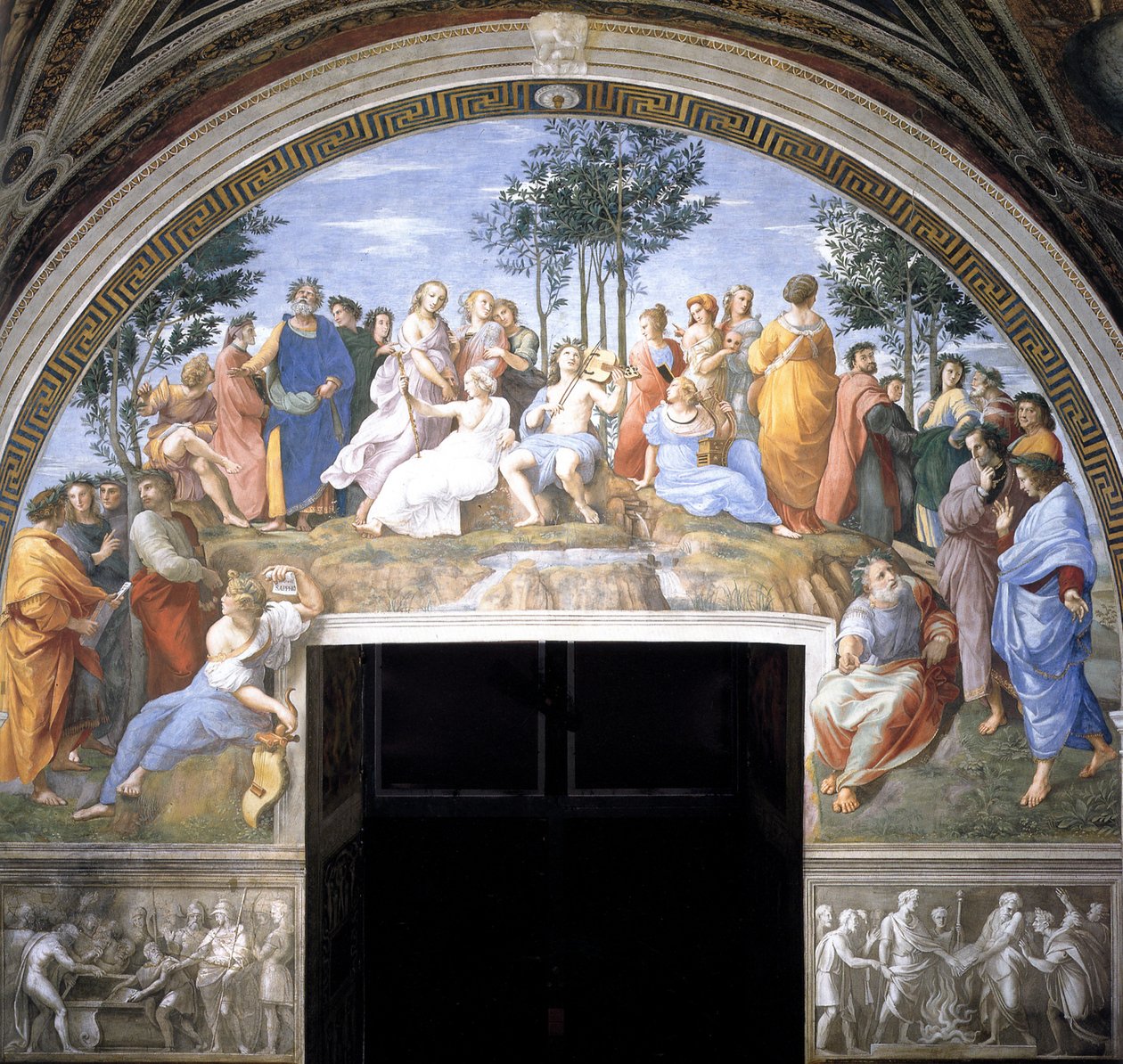 Parnassusfresken i Stanza della Segnatura, 1509-1511 av Raffaello Sanzio Raphael