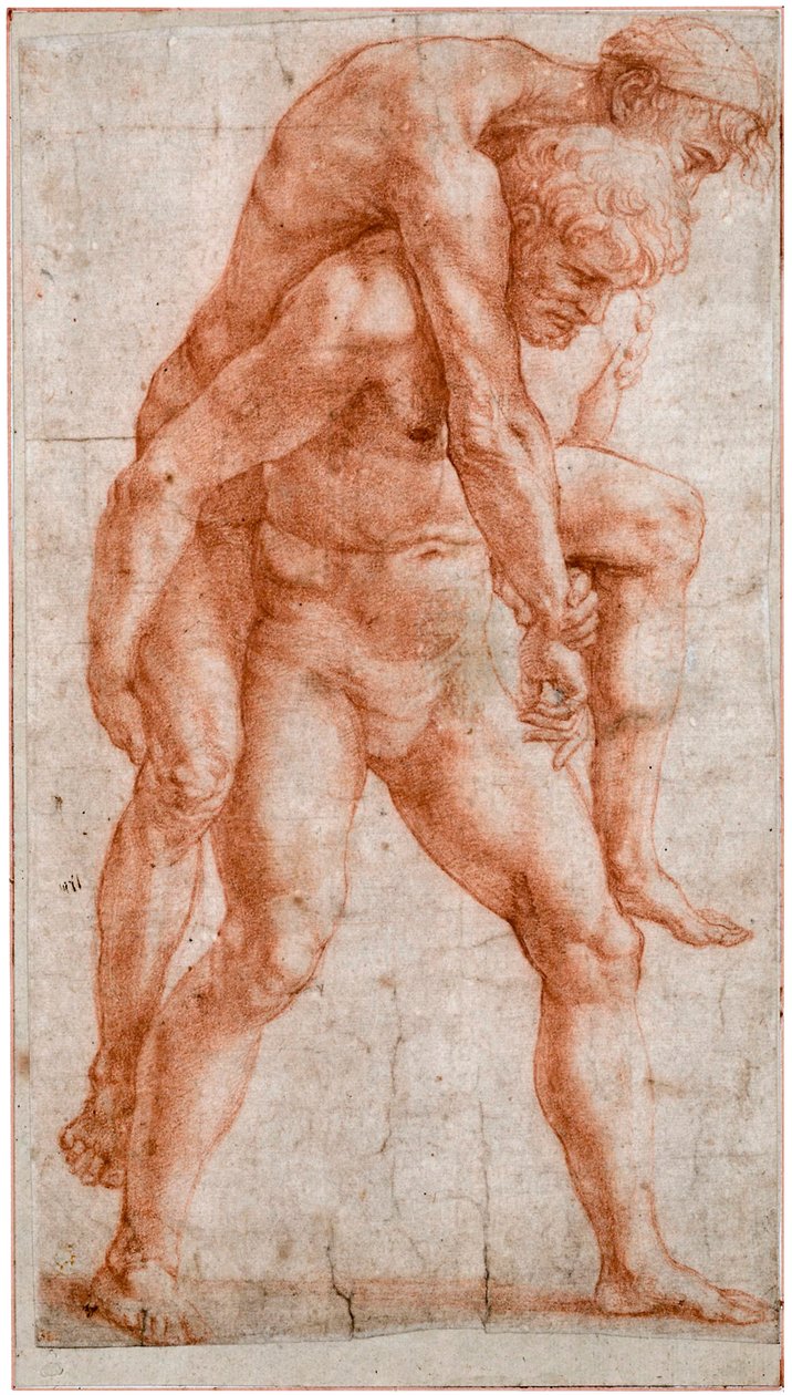 Ung man som bär en gammal man på ryggen Aeneas och Anchises, ca 1514 av Raffaello Sanzio Raphael