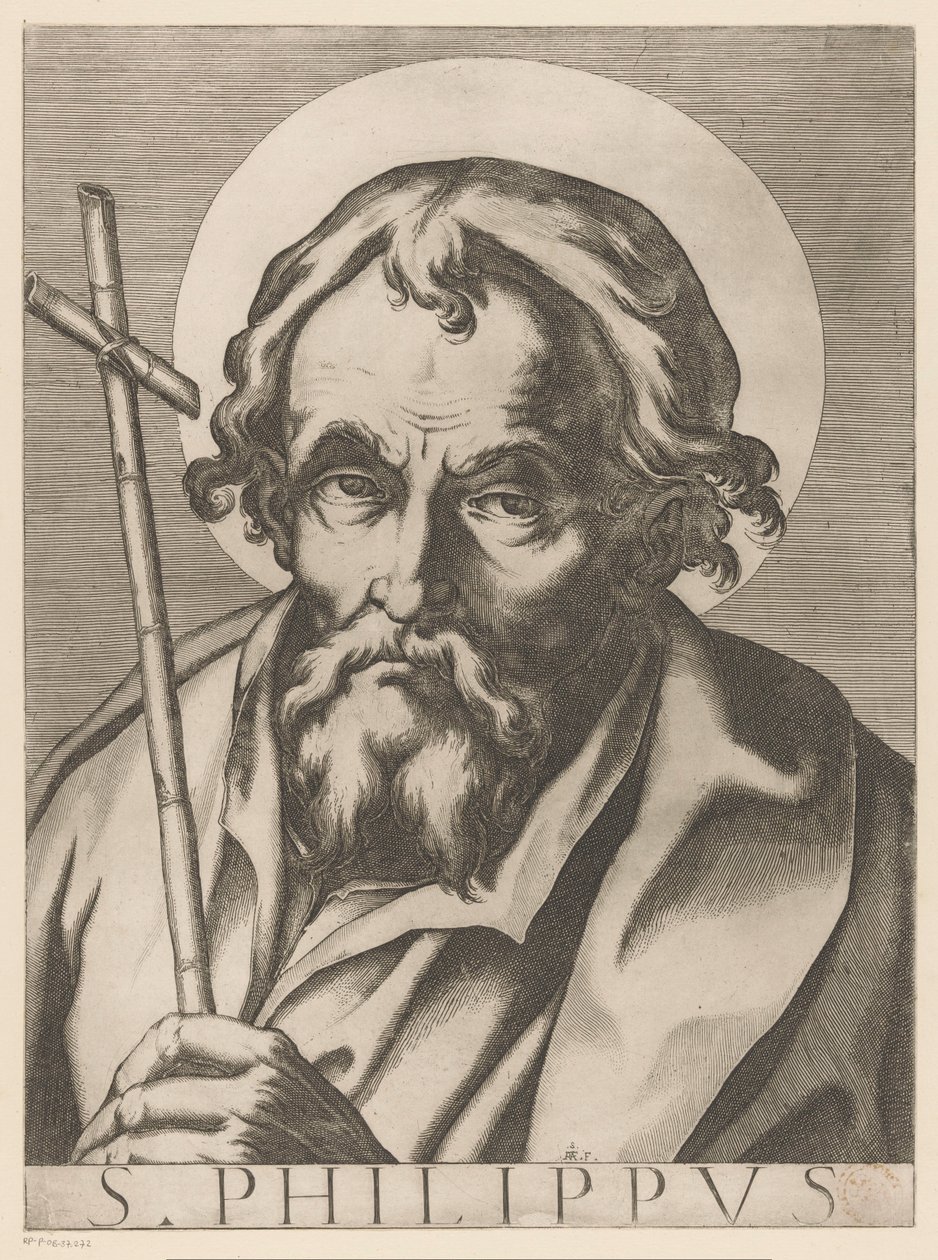 Sankt Filip St. Philip (titel på objekt) Kristus, Maria och de tolv apostelen (serietitel) The Sacred Apostolic College (serietitel) av Raffaello Schiaminossi