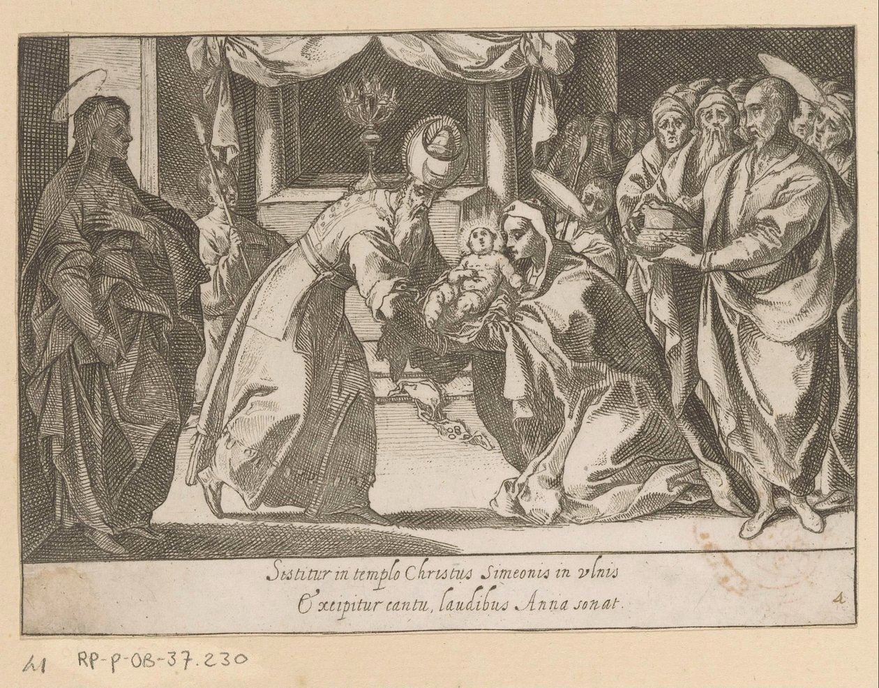 Presentation av van Christus i tempel Vijftien Mysteries van de Rozenkrans (serietitel) Femton mysterier av den heliga jungfru Marias rosenkrans (serietitel) av Raffaello Schiaminossi