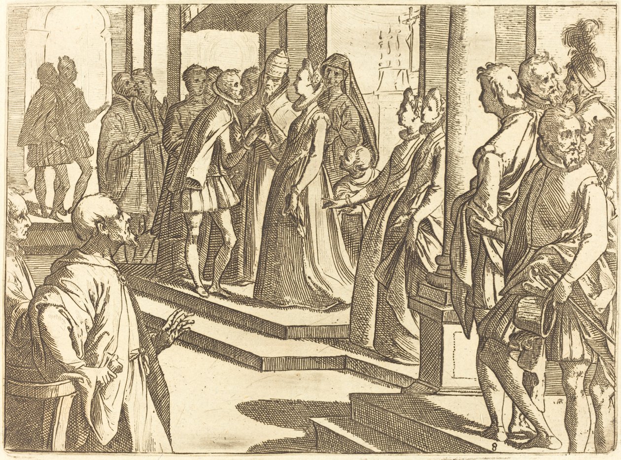 Trolovningen av Margareta av Österrike till Filip III, kung av Spanien av Raffaello Schiaminossi
