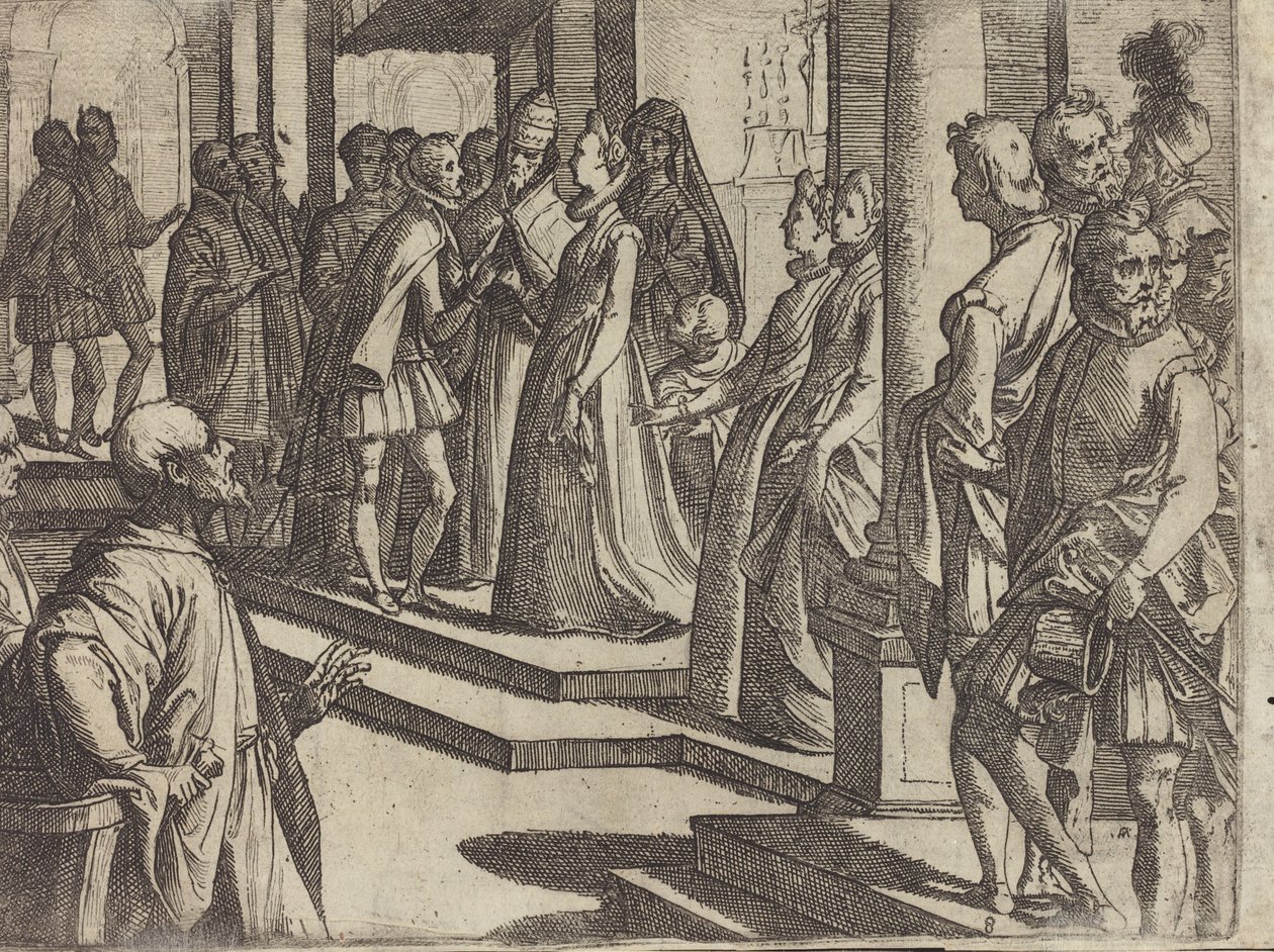 Trolovningen av Margareta av Österrike till Filip III, kung av Spanien [verso] av Raffaello Schiaminossi