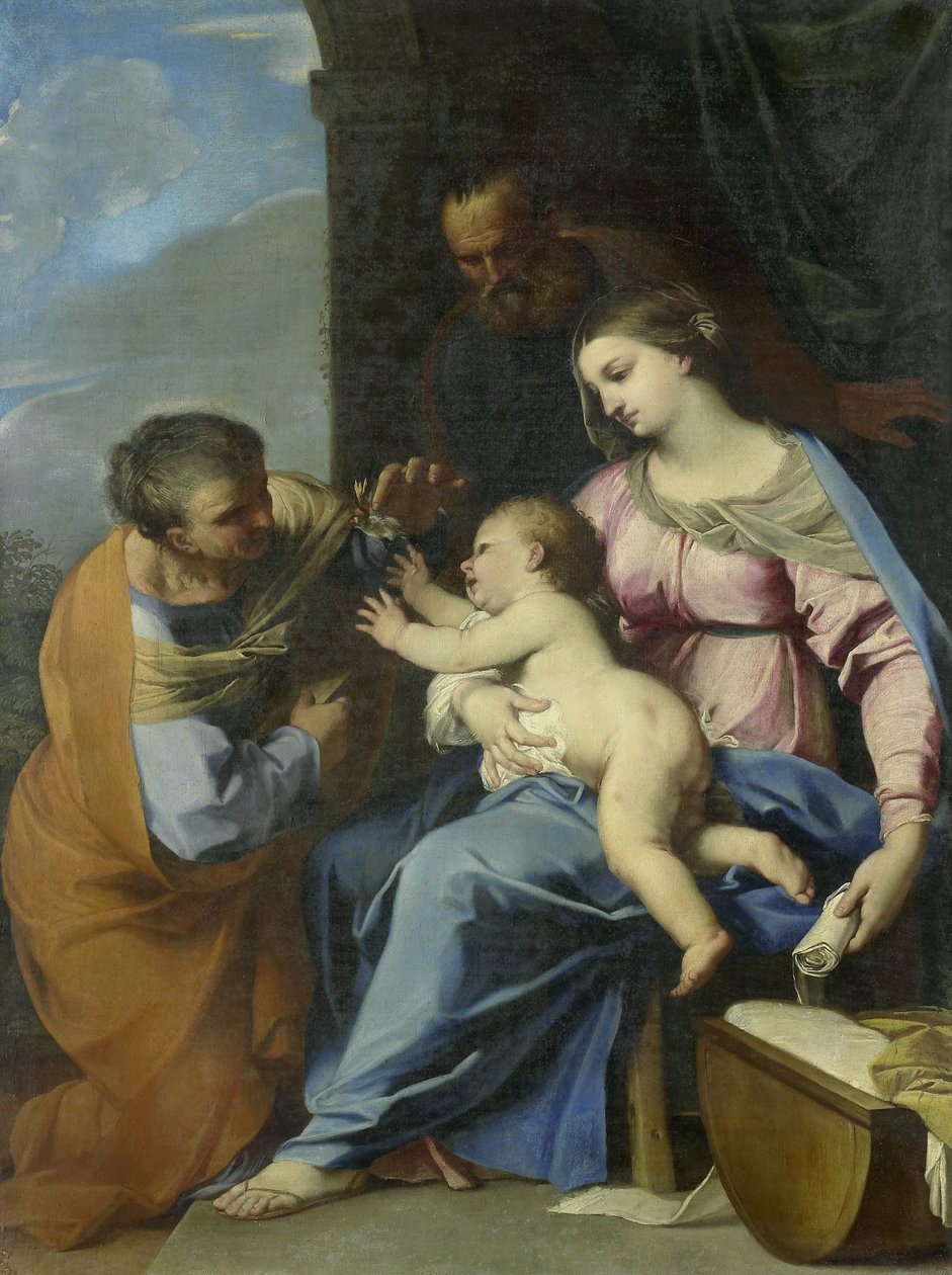 Den heliga familjen av Raffaello Vanni (attributed to)
