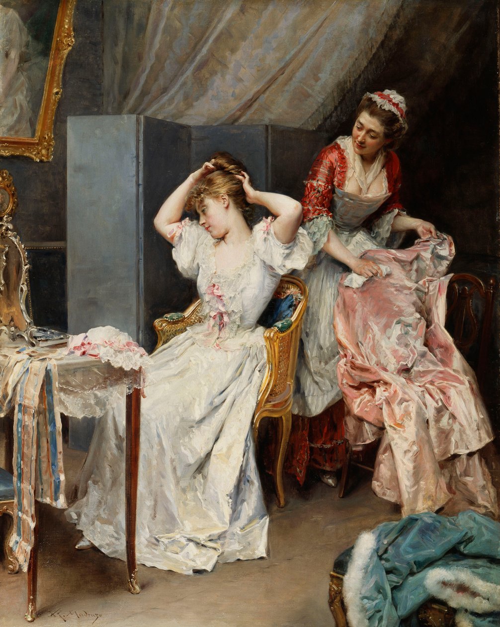 Toaletten, ca 1890-1900 av Raimundo de Madrazo y Garreta