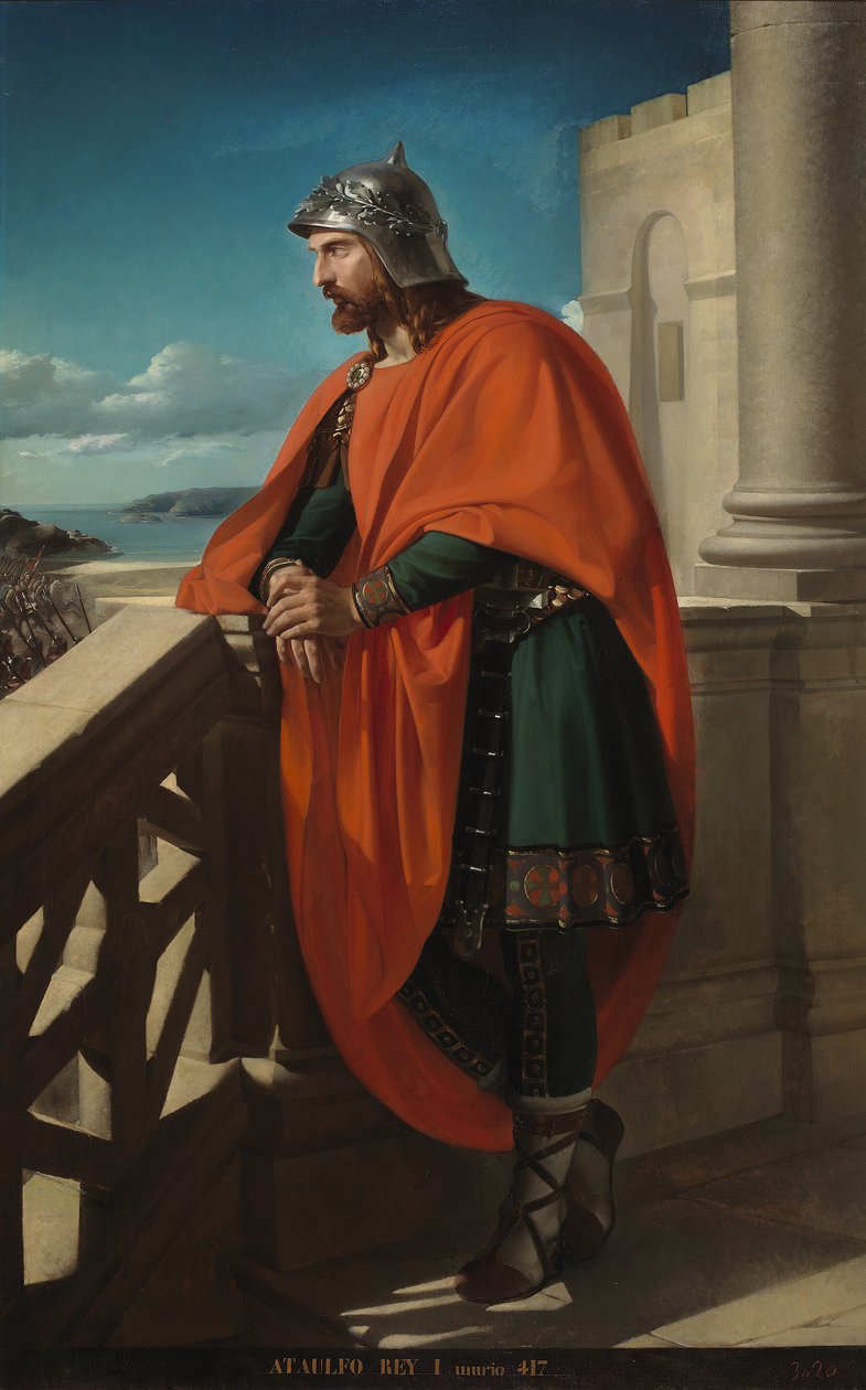 "Porträtt av den visgotiska kungen Ataulf (Athavulf, Atawulf eller Ataulf) (410-415) Målning av Raimundo de Madrazo och Garreta (1841-1920) 1888 Domstolspalatset Madrid av Raimundo de Madrazo y Garreta